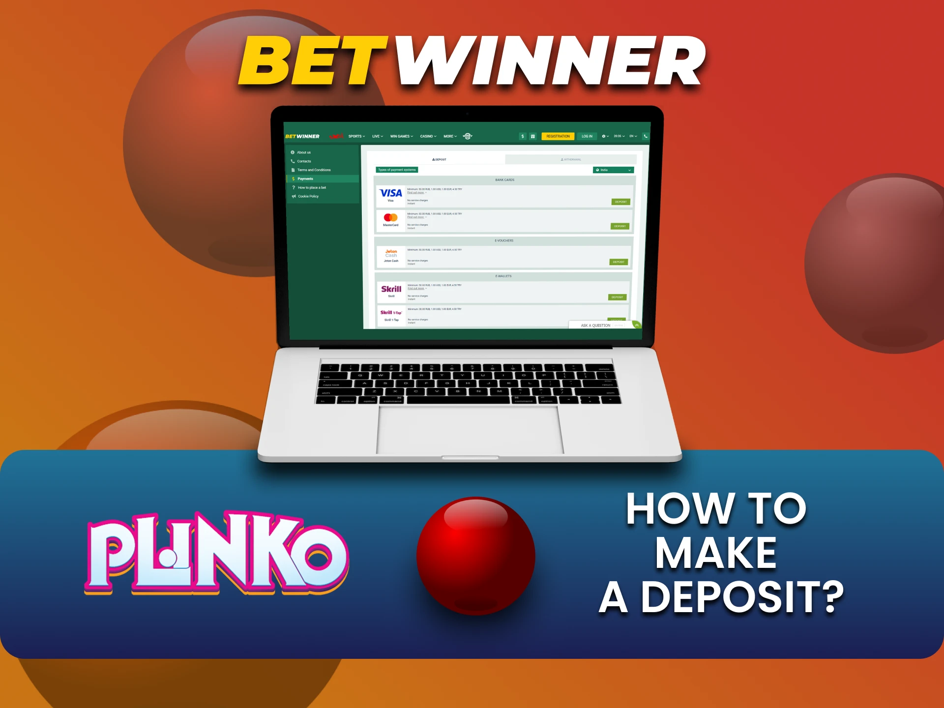 Plinko के लिए Betwinner में फंड कैसे डालें, जानें।