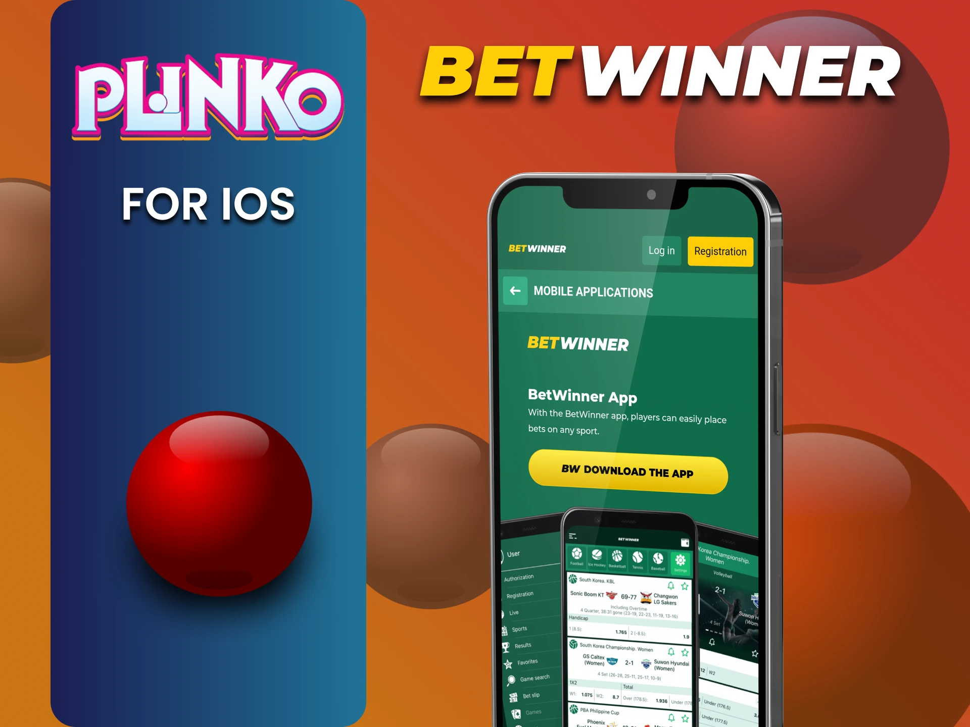 Plinko खेलने के लिए Betwinner ऐप डाउनलोड करें (iOS पर)।