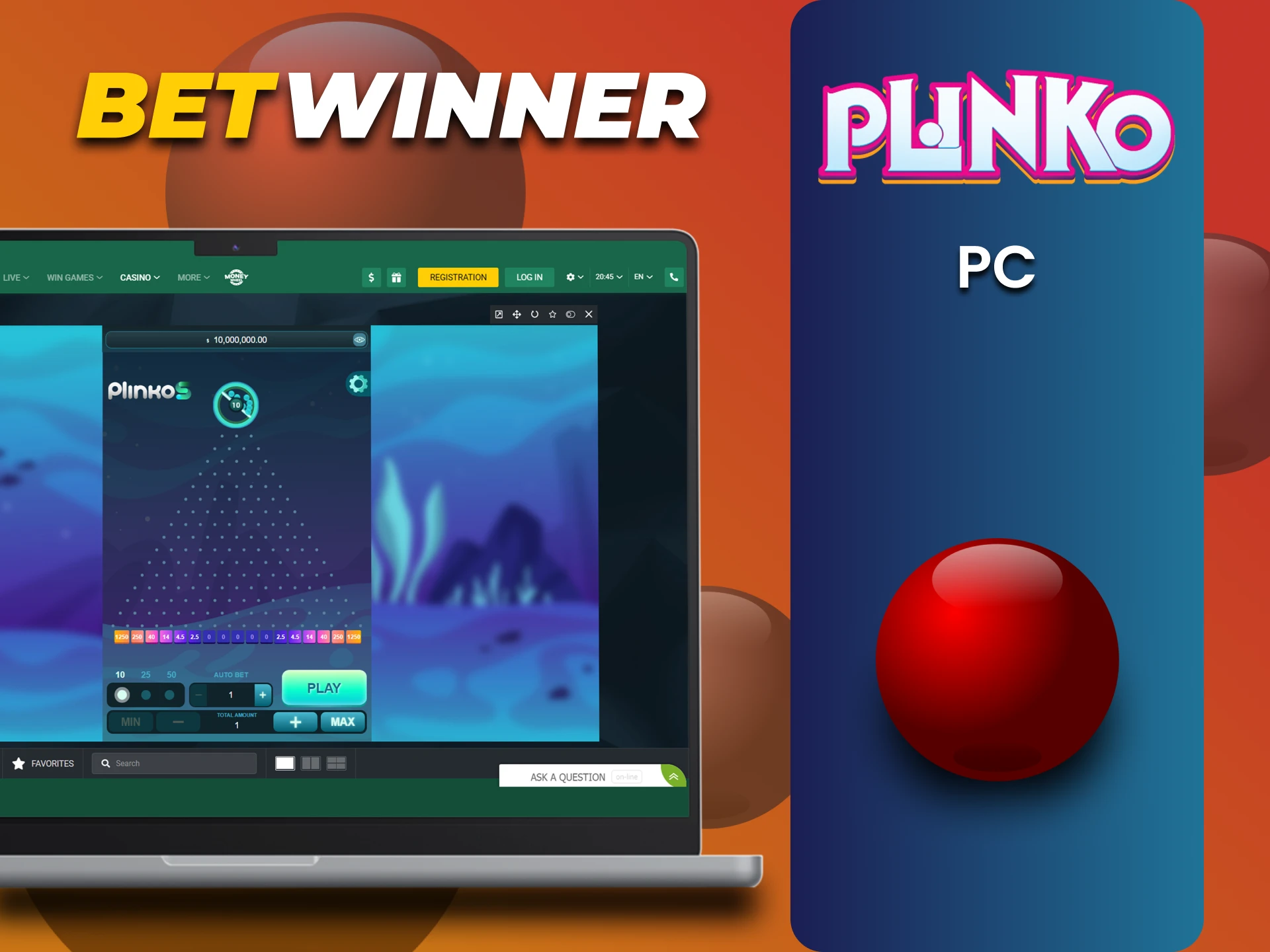 PC पर Betwinner पर Plinko खेलें।