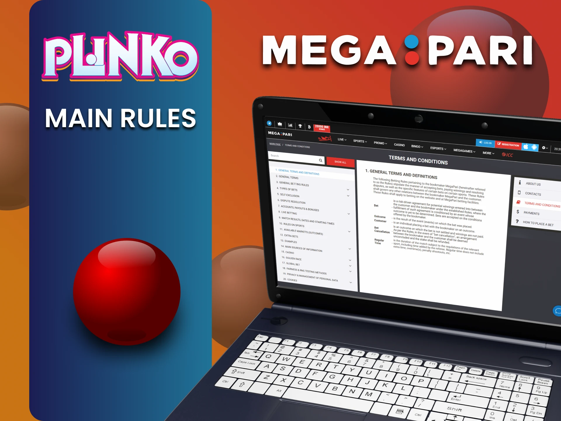 Plinko खेलने के लिए Megapari के नियम जानें।