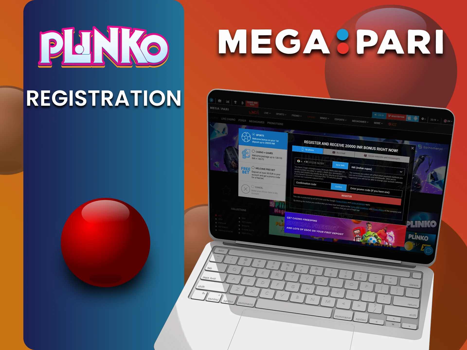Plinko खेलने के लिए Megapari पर पंजीकरण करें।