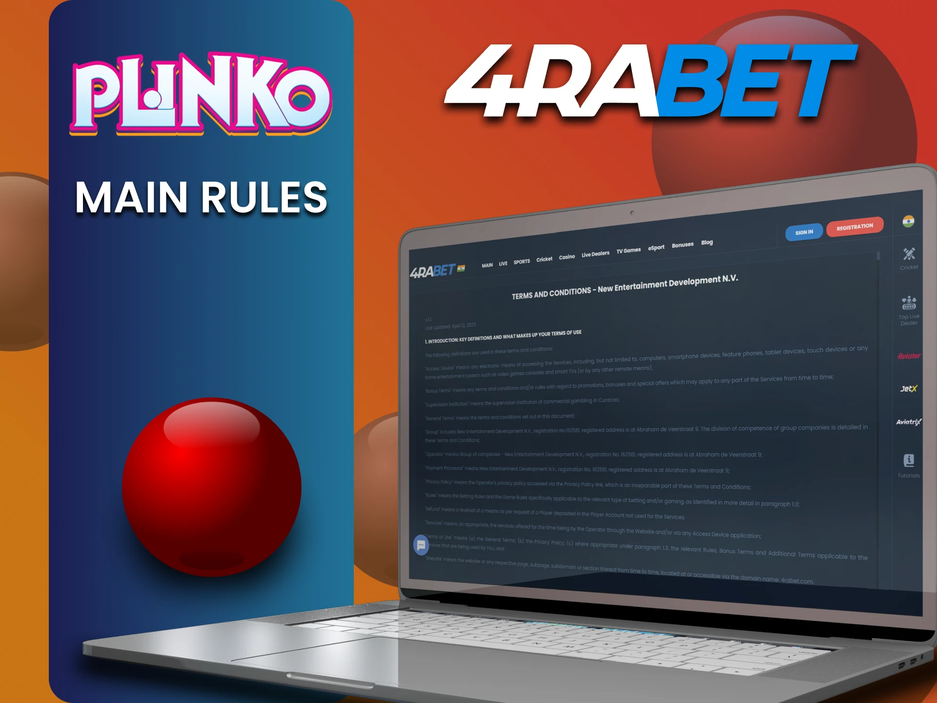 Learn about the rules of the 4rabet service for playing Plinko.