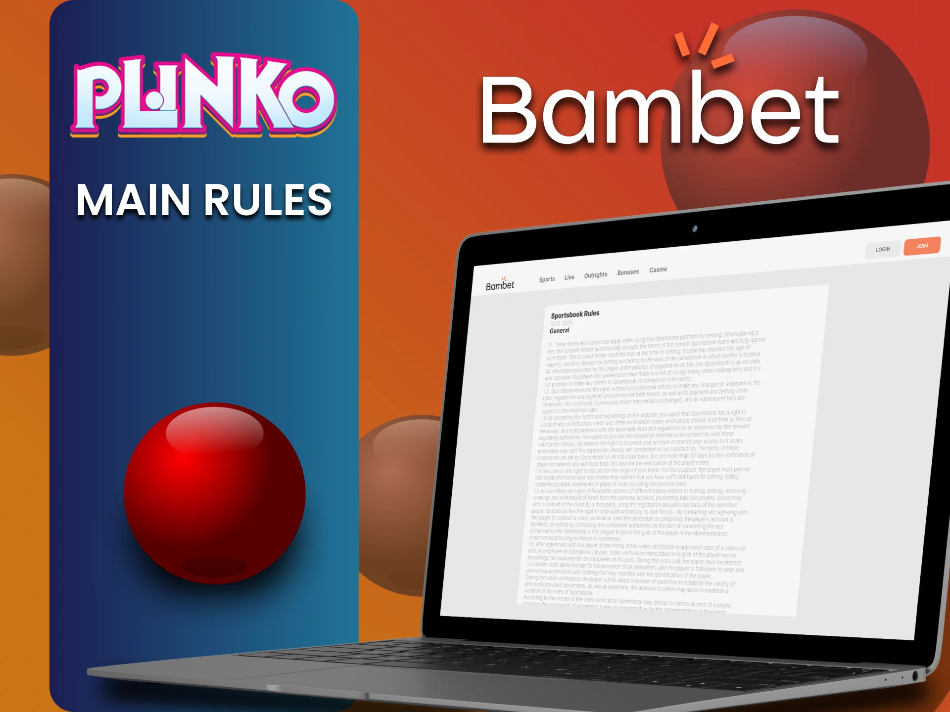Plinko खेलने के लिए आपको Bambet वेबसाइट के नियम जानने चाहिए।
