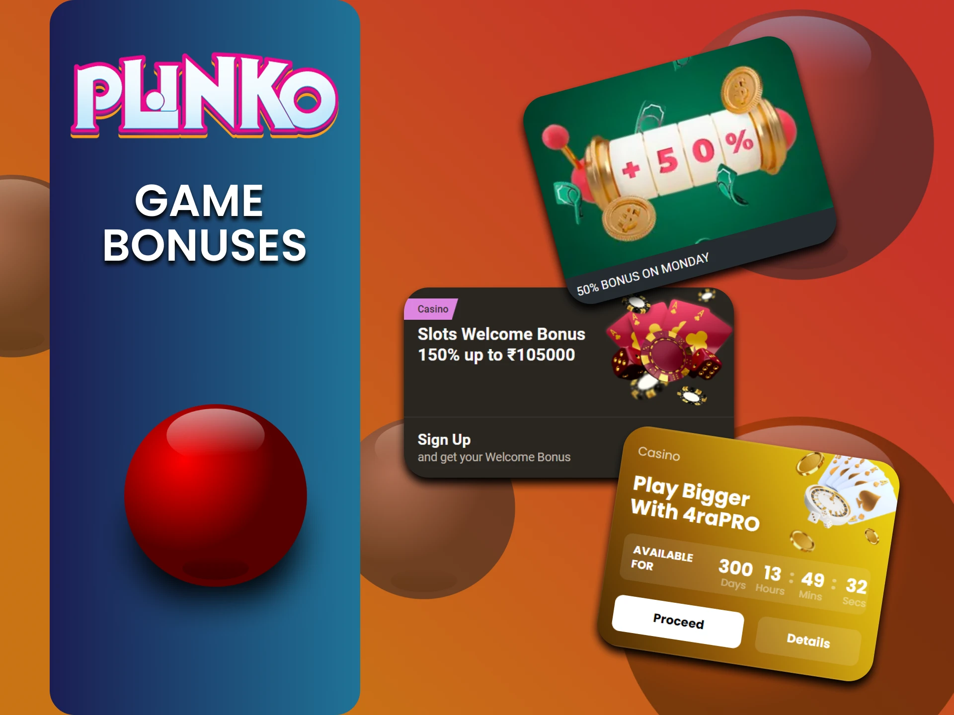 Plinko उपयोगकर्ताओं के लिए कई प्रदाताओं के पास बोनस हैं।