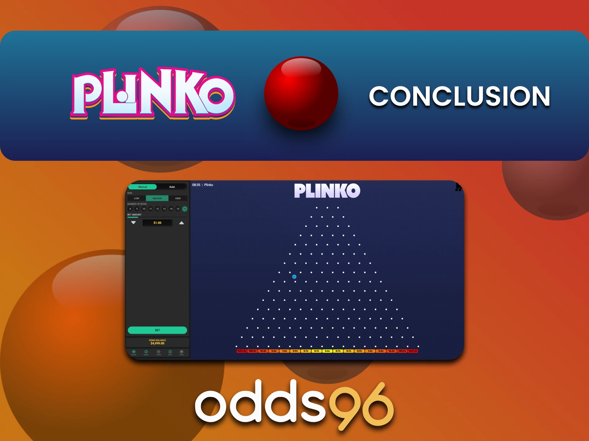 Plinko खेलने के लिए Odds96 सही विकल्प है।
