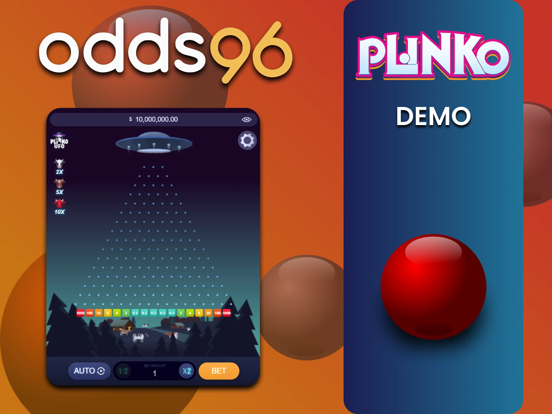 odds96 पर Plinko गेम के डेमो संस्करण में अभ्यास करें।