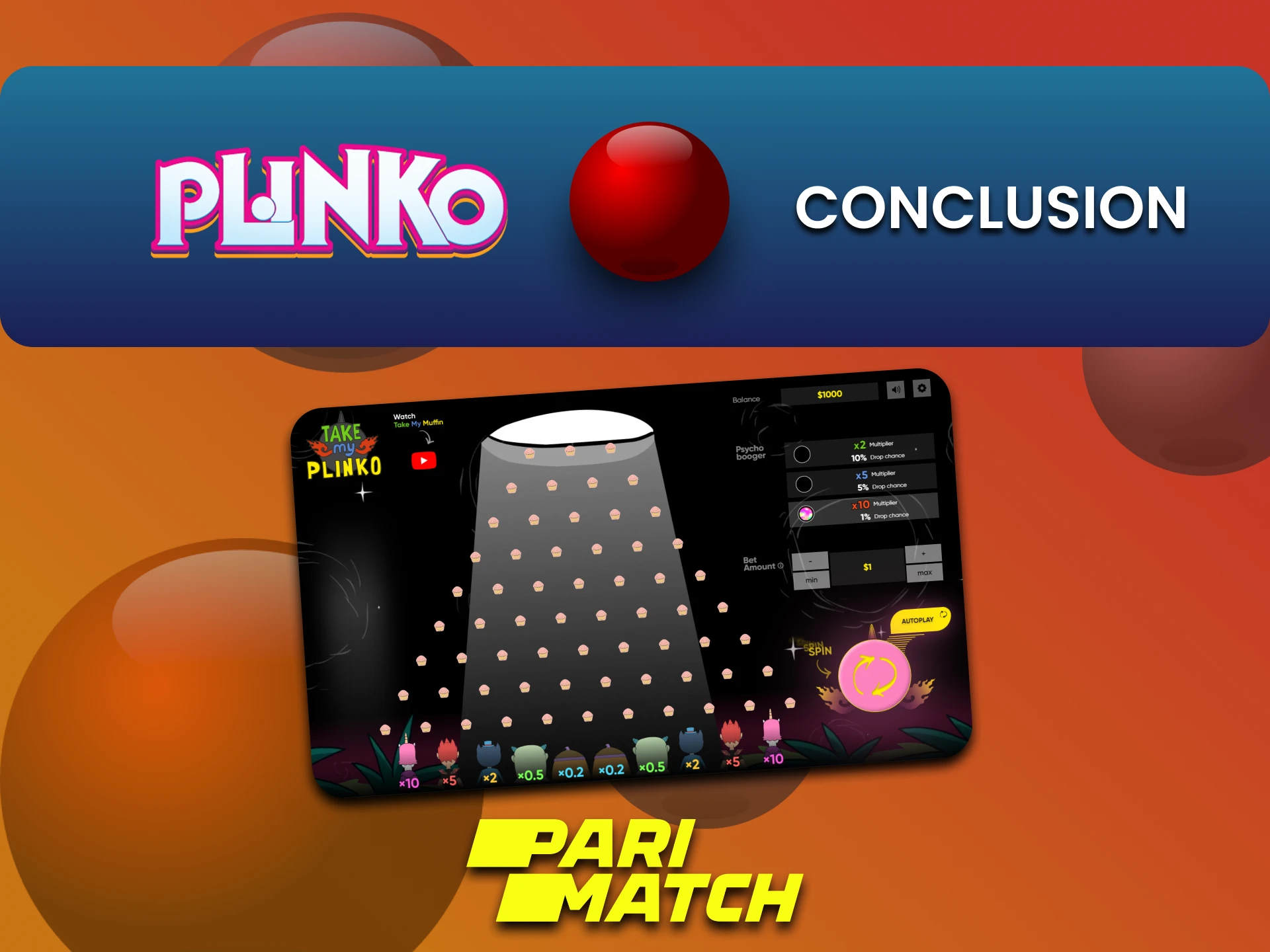 Plinko खेलने के लिए Parimatch आदर्श है।