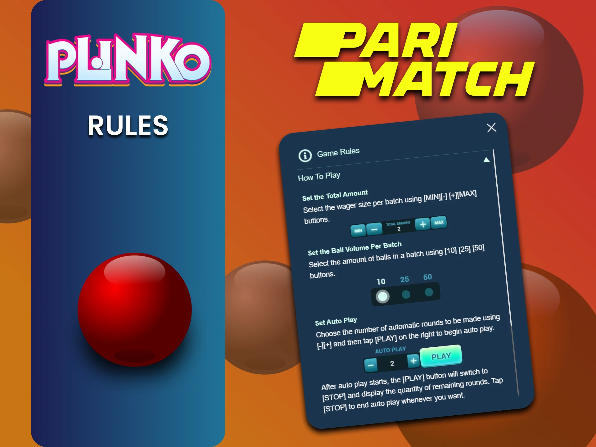 Parimatch पर Plinko गेम के नियम जानें।