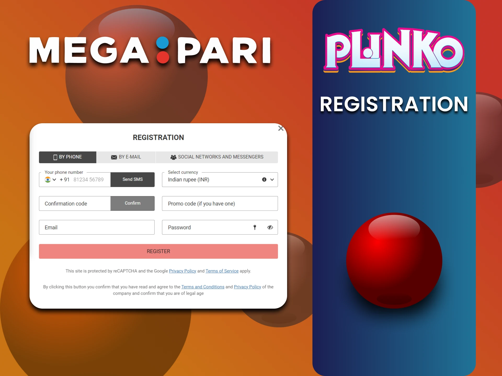 Plinko खेलने के लिए Megapari वेबसाइट पर पंजीकरण में ज्यादा समय नहीं लगेगा।