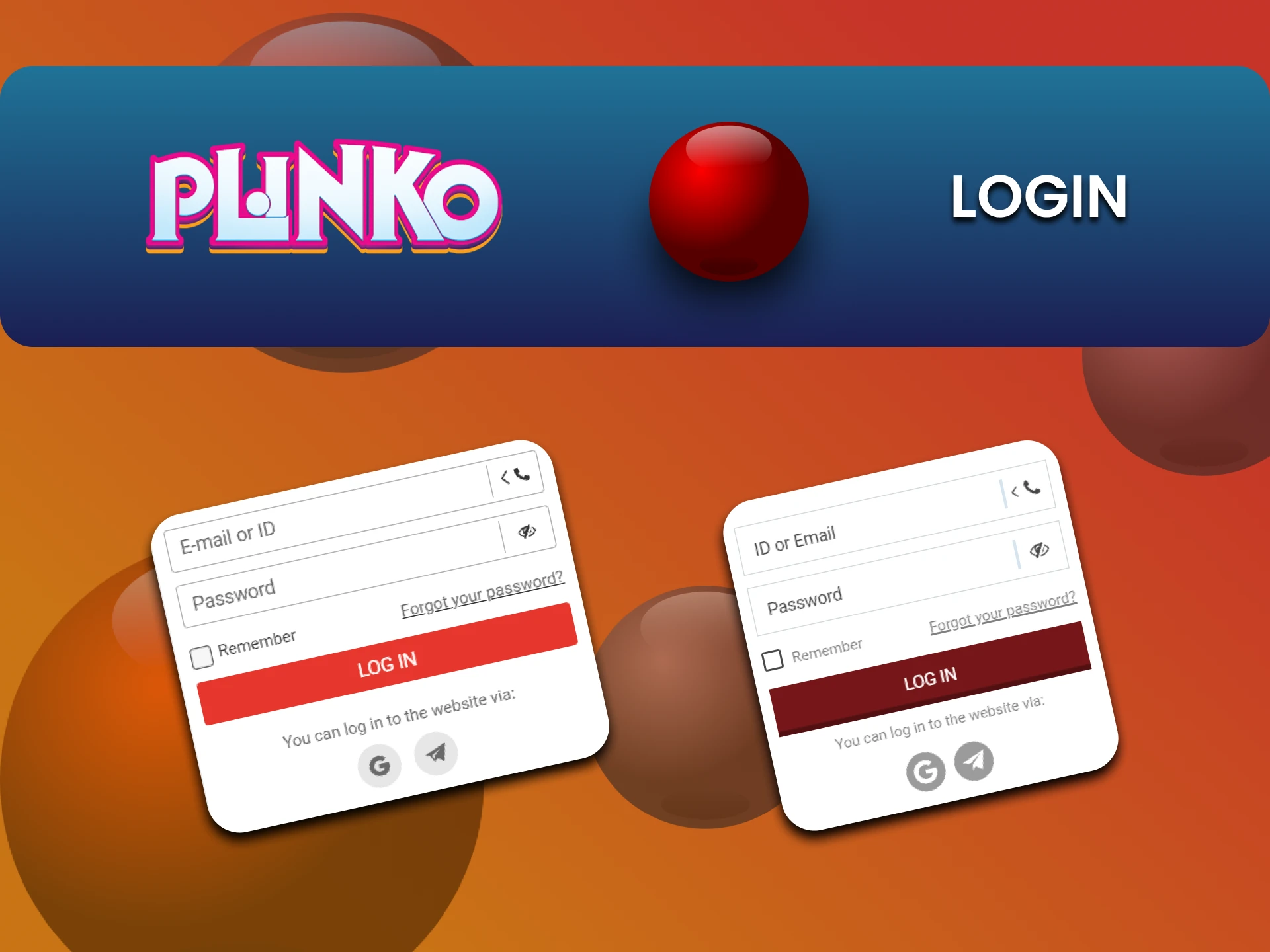 Plinko खेलने के लिए अपने व्यक्तिगत खाते में लॉग इन करें।