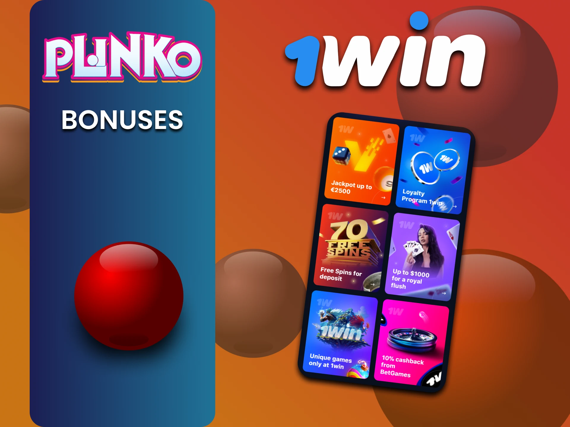 Plinko के लिए 1win से बोनस प्राप्त करें।