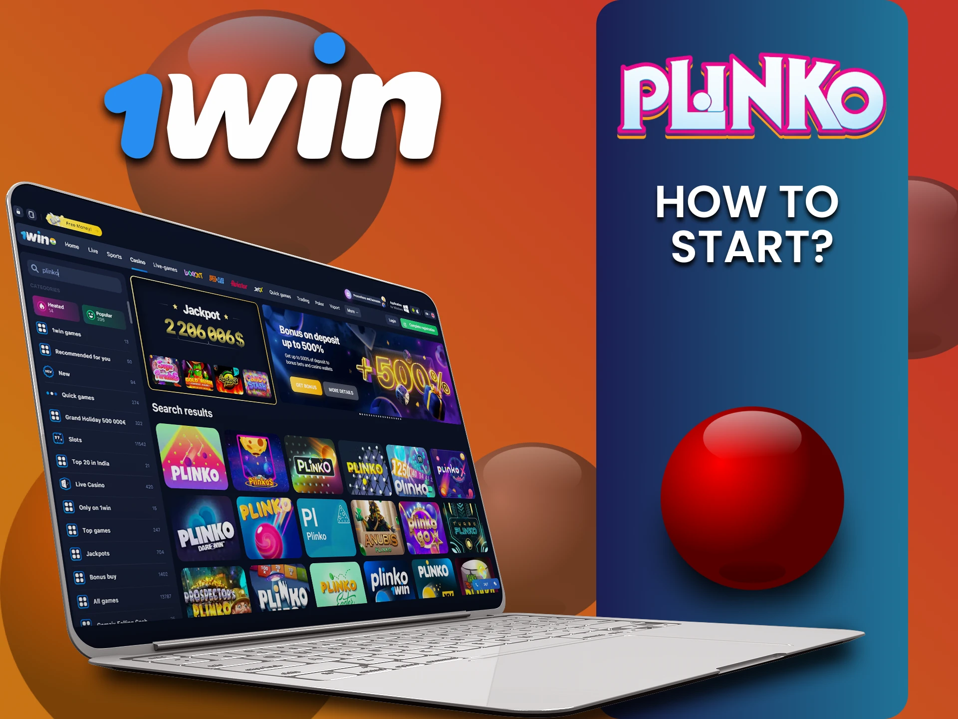 1win पर Plinko खेलने के लिए कैसीनो सेक्शन में जाएं।