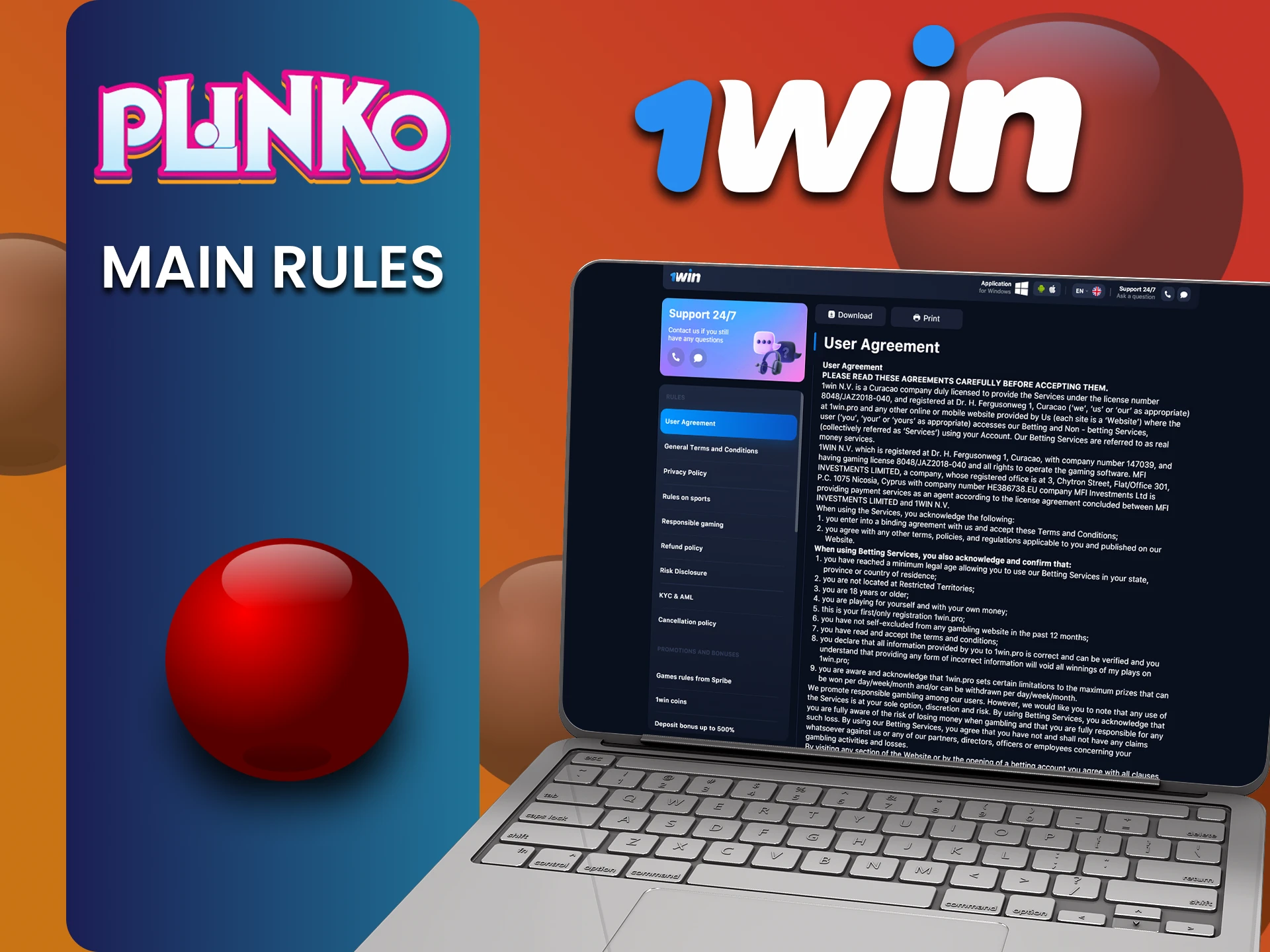 Plinko खेलने के लिए 1win सेवा के नियम जानें।