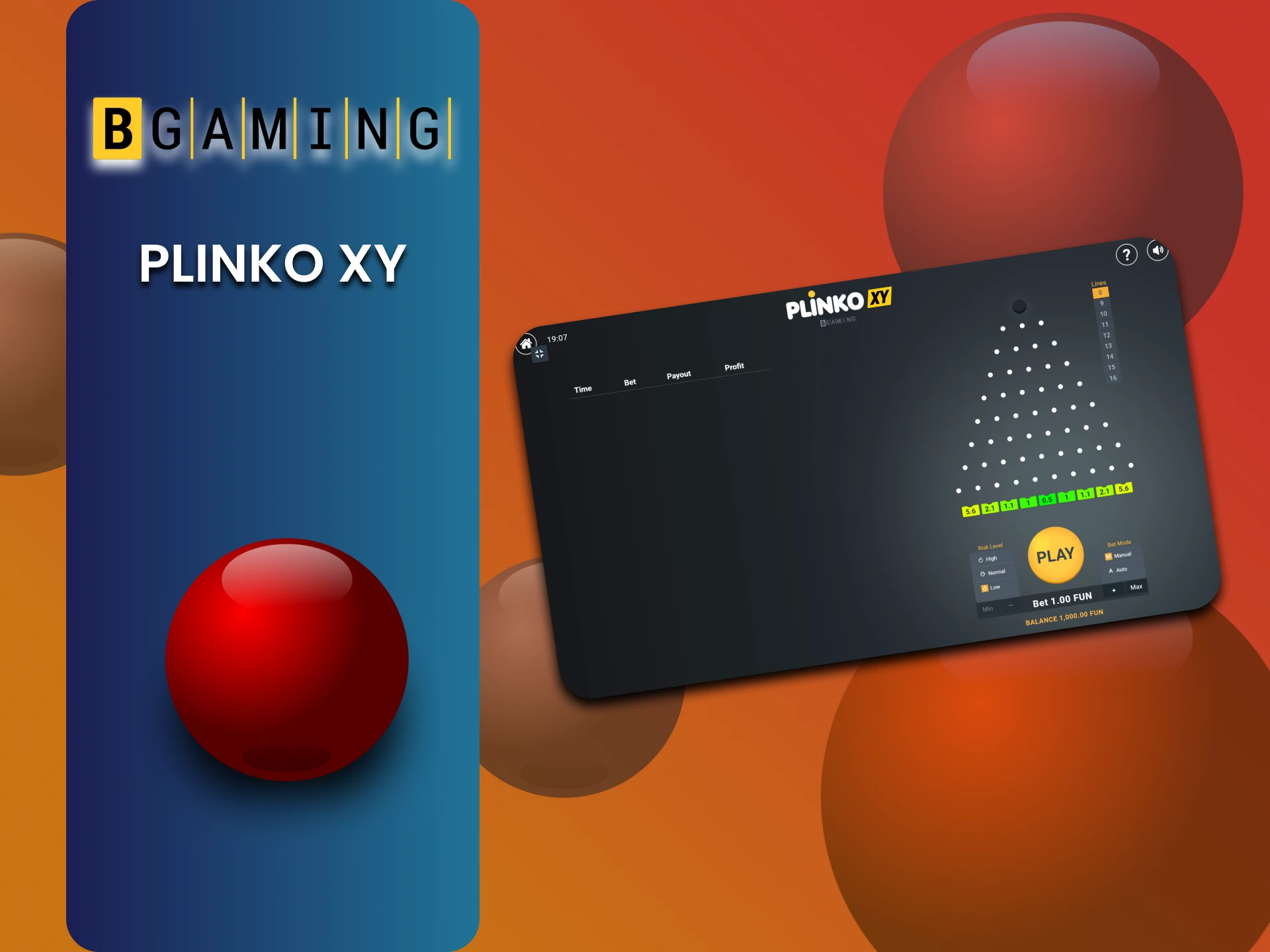 BGaming से Plinko XY आज़माएँ।