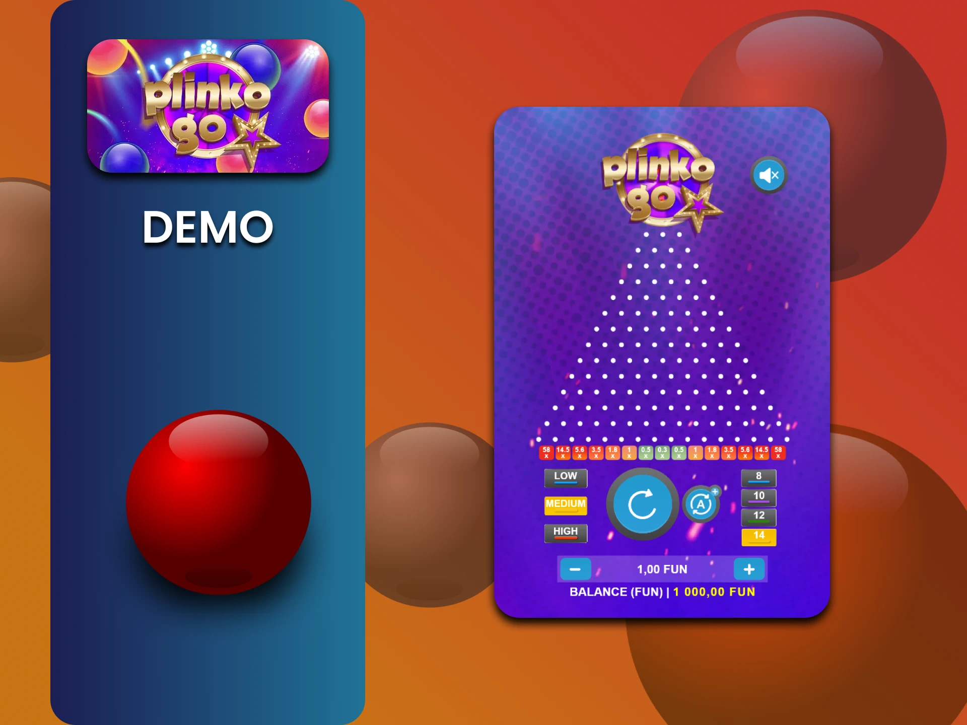 Plinko Turbo गेम के विशेष संस्करण में अभ्यास करें।