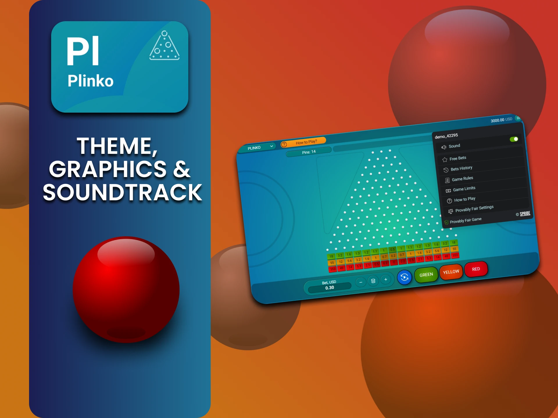 Spribe का Plinko उच्च गुणवत्ता वाले ग्राफिक्स और साउंड के साथ।