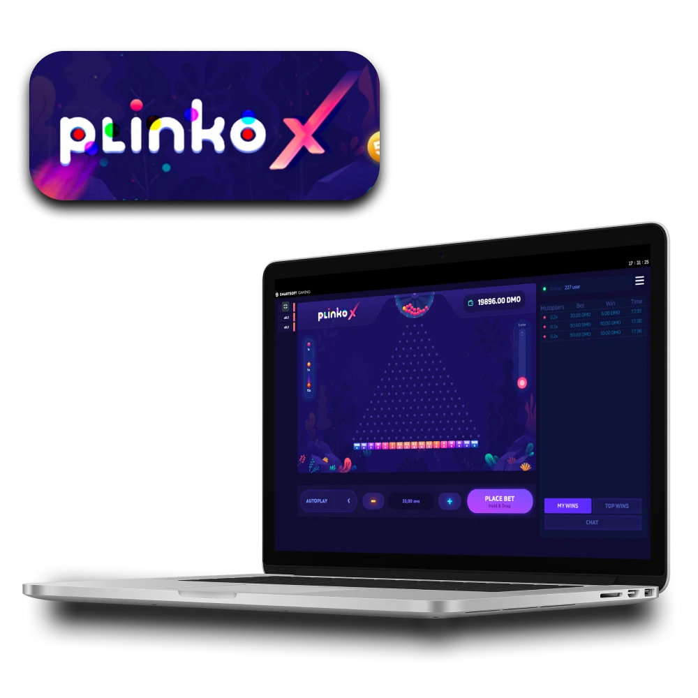 Plinko X गेम विकल्पों में से एक चुनें "Plinko X"