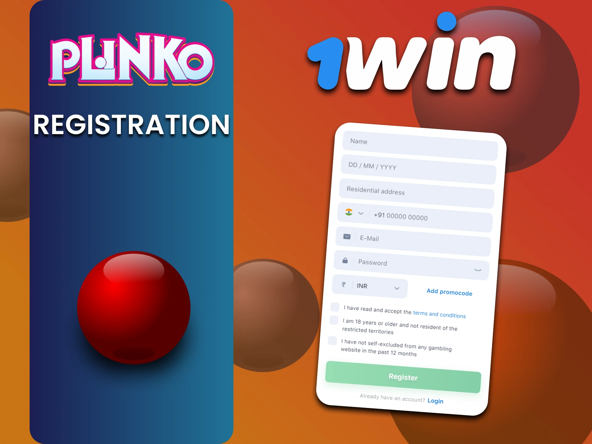 हम आपको बताएंगे कि 1win पर Plinko खेलने के लिए पंजीकरण प्रक्रिया कैसे पूरी करें।