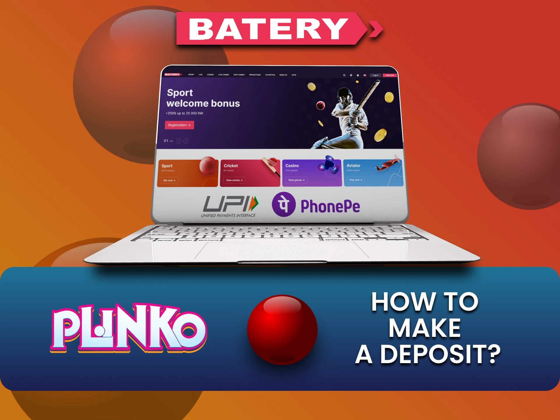 Plinko के लिए Batery वेबसाइट पर फंड टॉप अप करने के तरीके जानें।