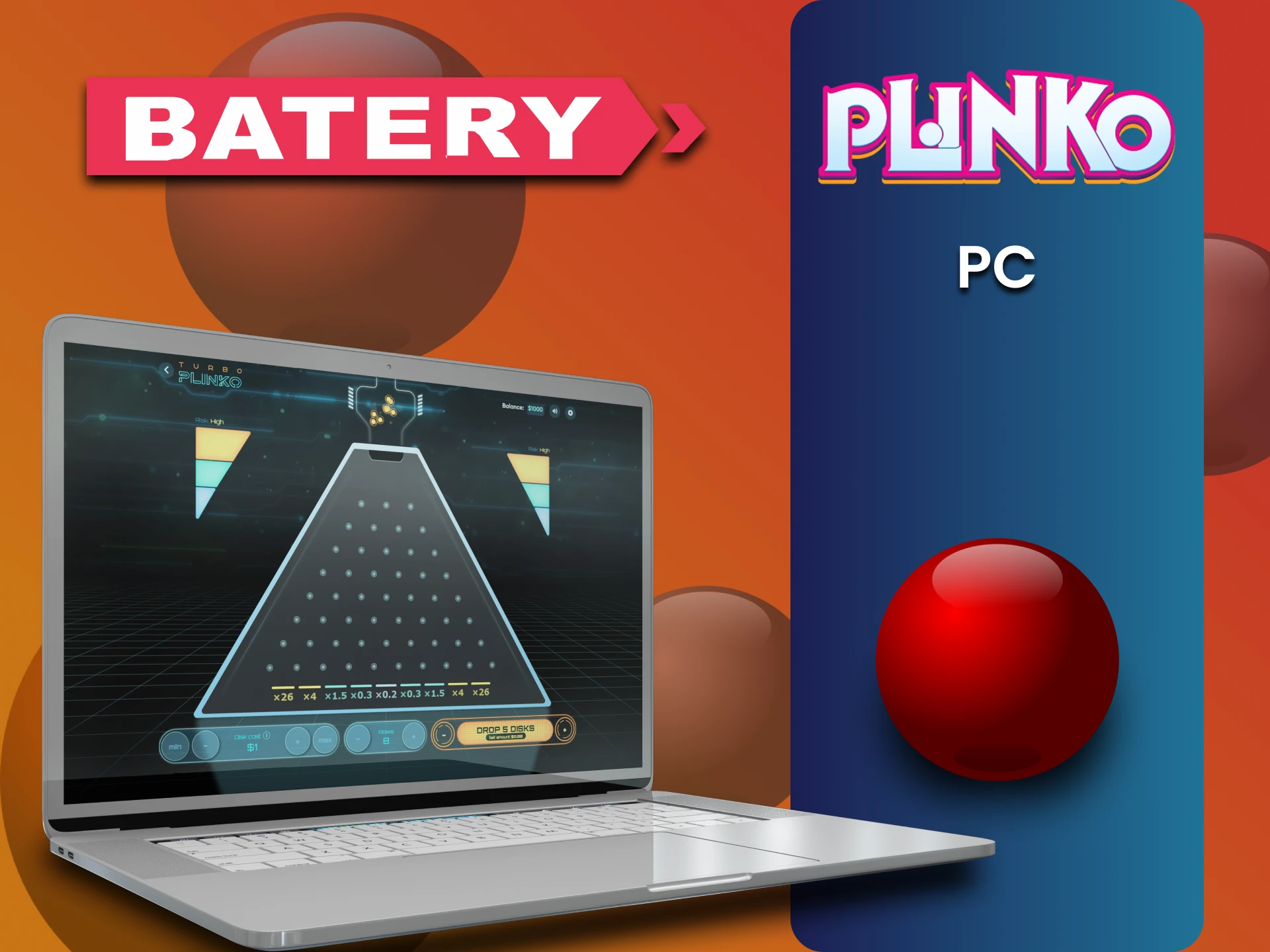 आप अपने पीसी पर Batery वेबसाइट के माध्यम से Plinko खेल सकते हैं।