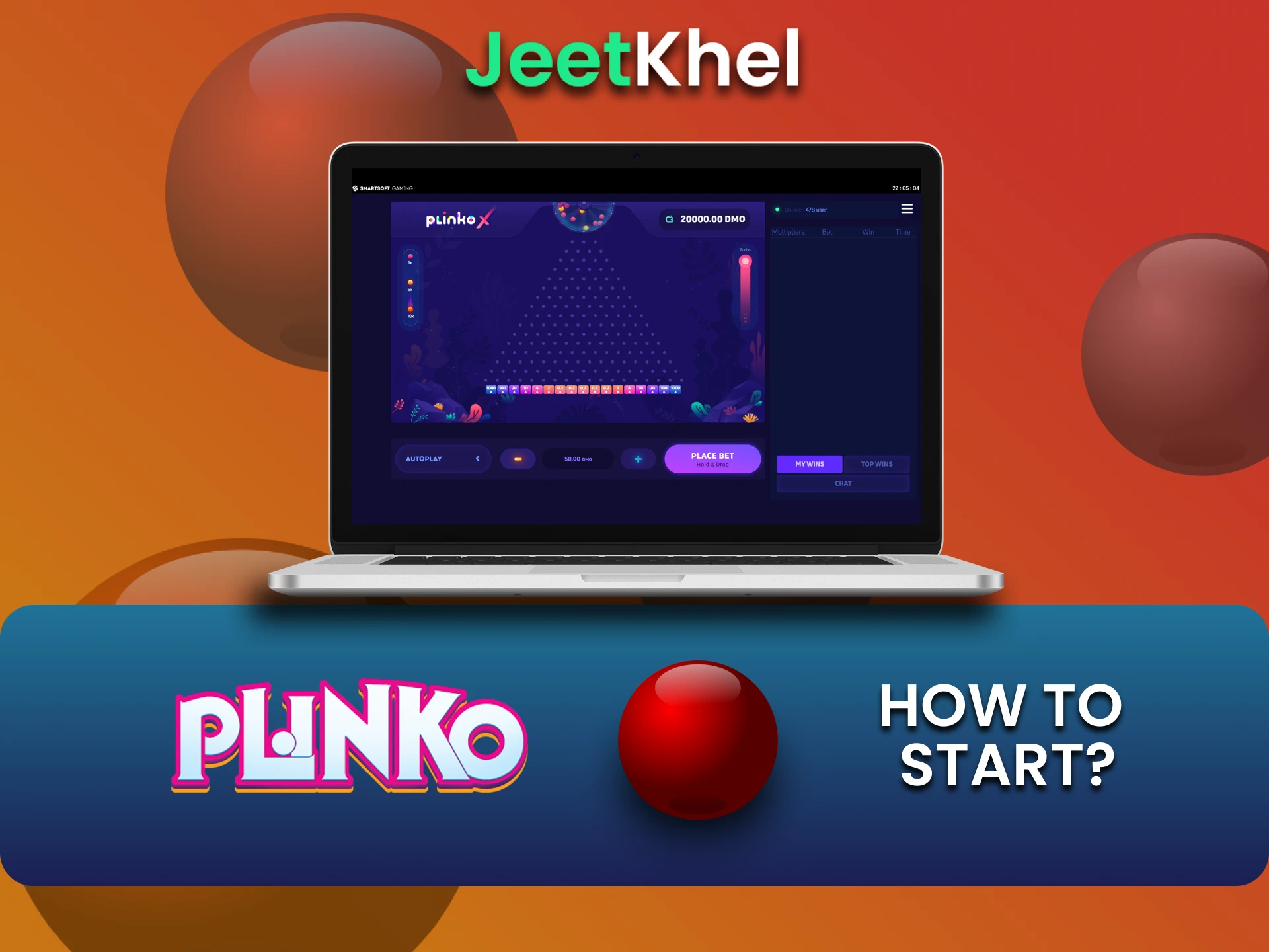 आप JeetKhel वेबसाइट के कैसीनो सेक्शन में Plinko पा सकते हैं।