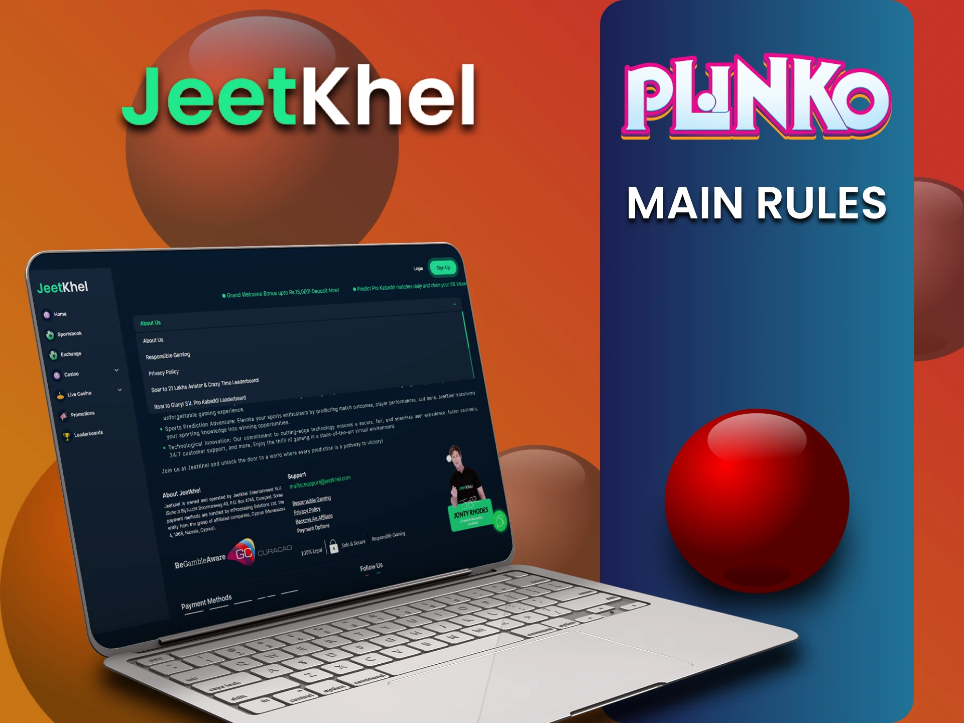 Plinko खेलने के लिए JeetKhel वेबसाइट पर उपयोग की शर्तें जानें।