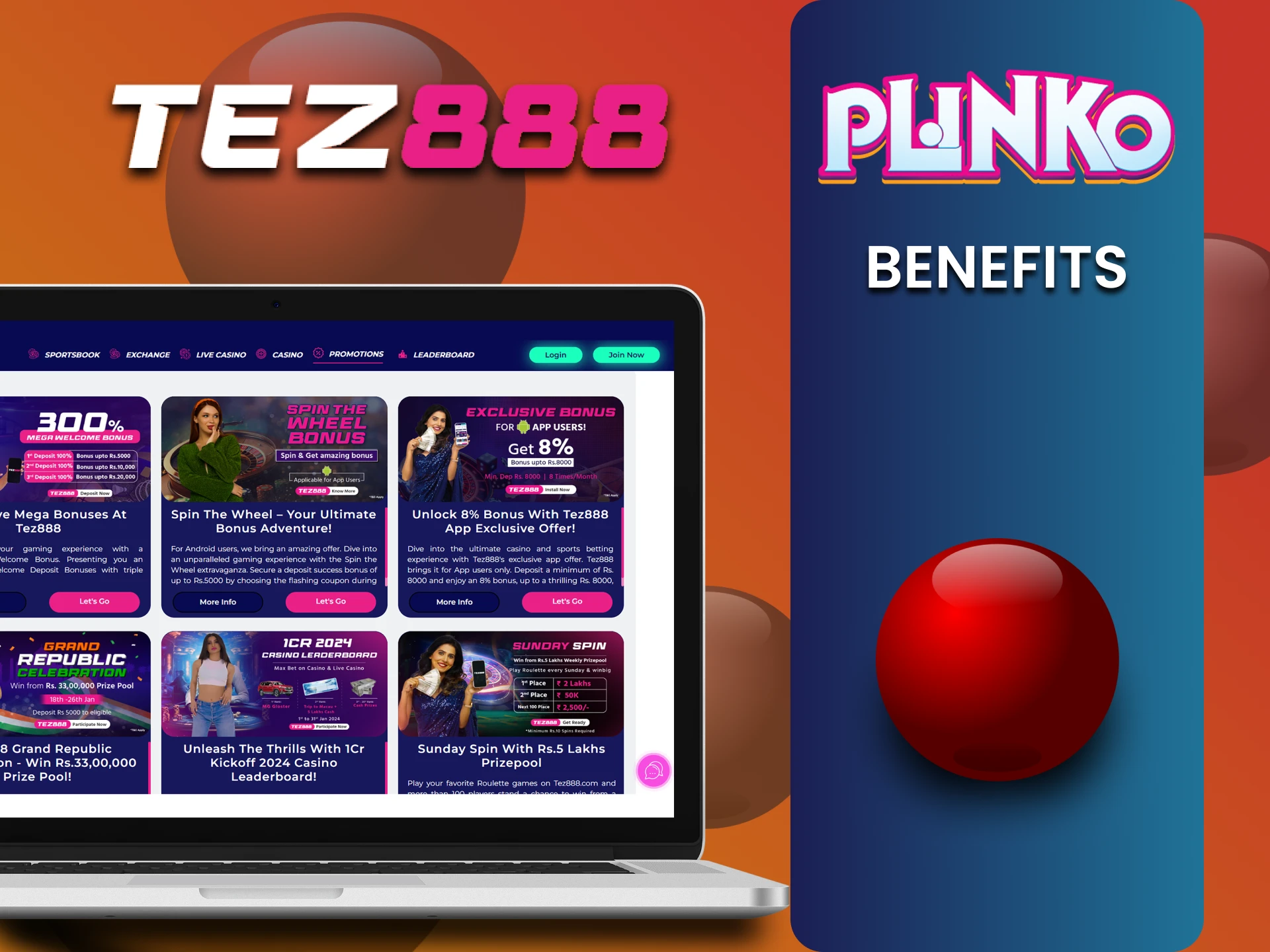 Plinko खेलने के लिए Tez888 के लाभ जानें।
