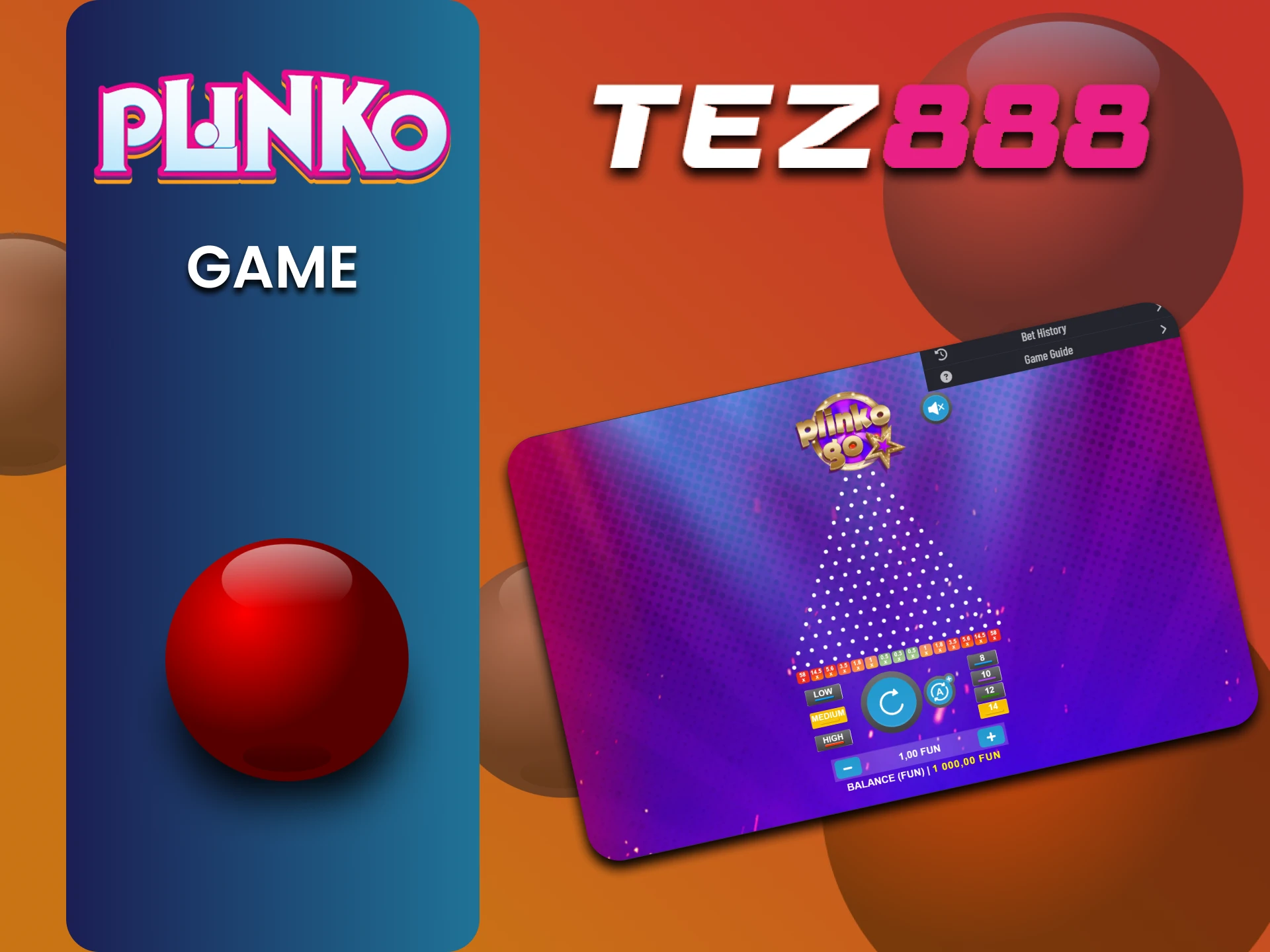 Tez888 वेबसाइट पर Plinko गेम के बारे में जानें।