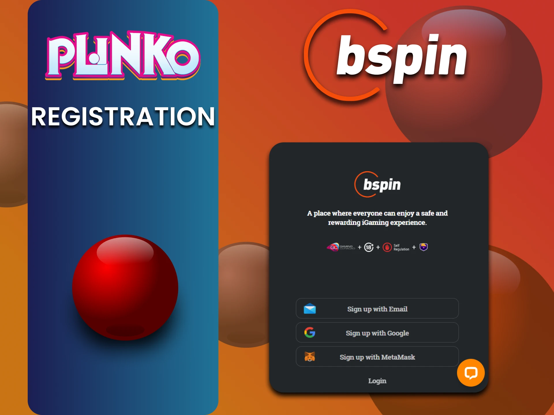 Bspin पर Plinko खेलने के लिए पंजीकरण प्रक्रिया पूरी करें।