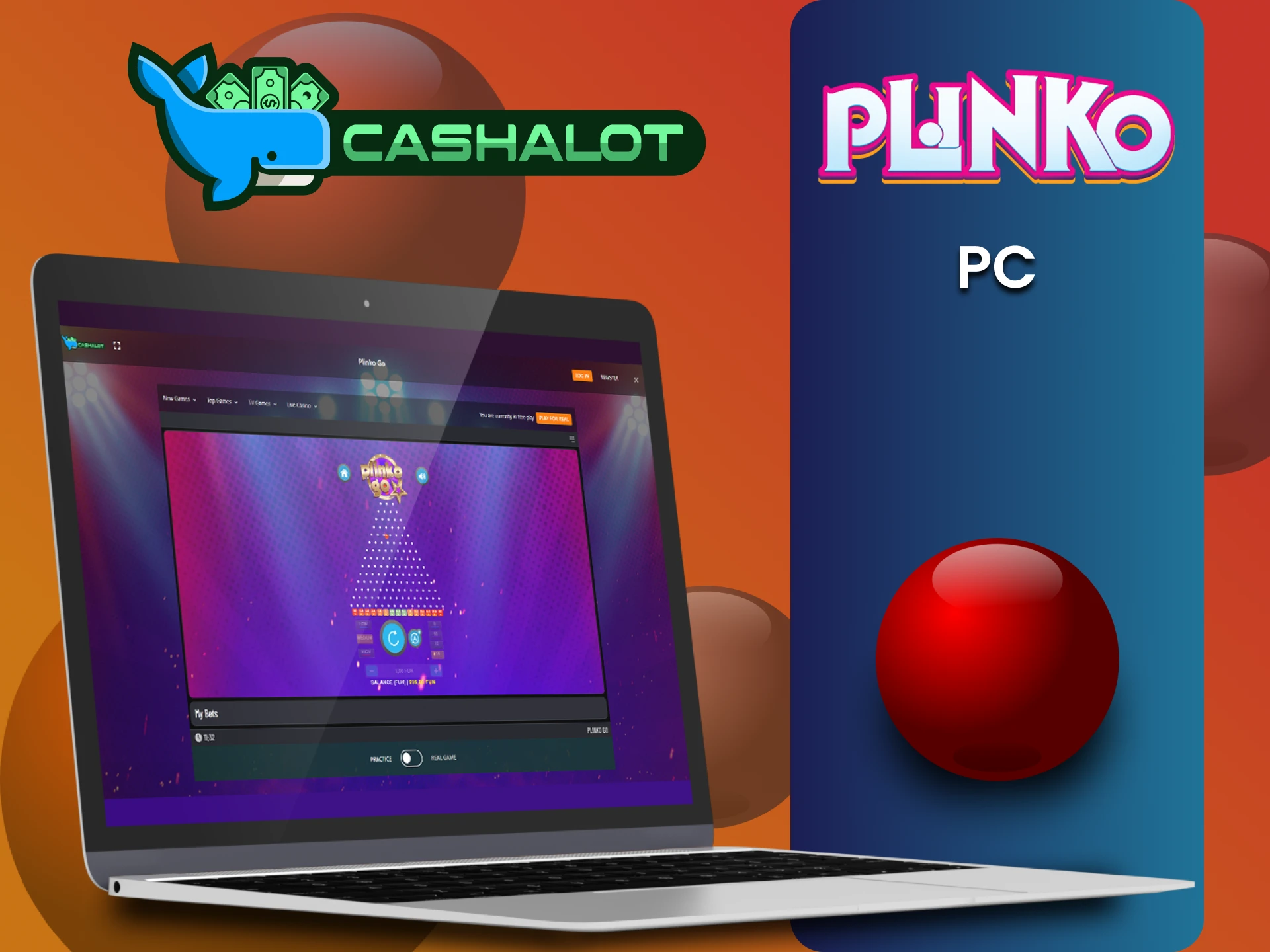 आप Cashalot वेबसाइट पर PC के माध्यम से Plinko खेल सकते हैं।