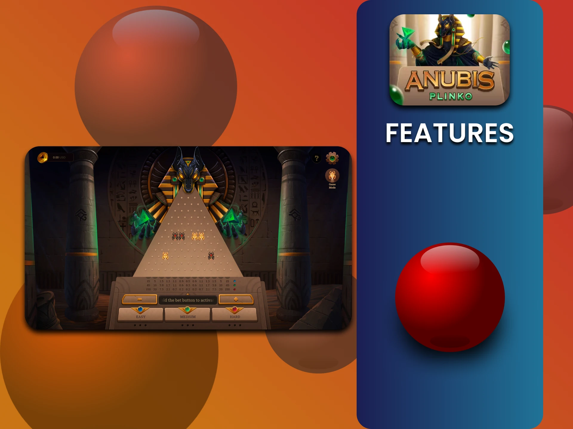 Plinko Anubis गेम की संभावनाओं का अन्वेषण करें।
