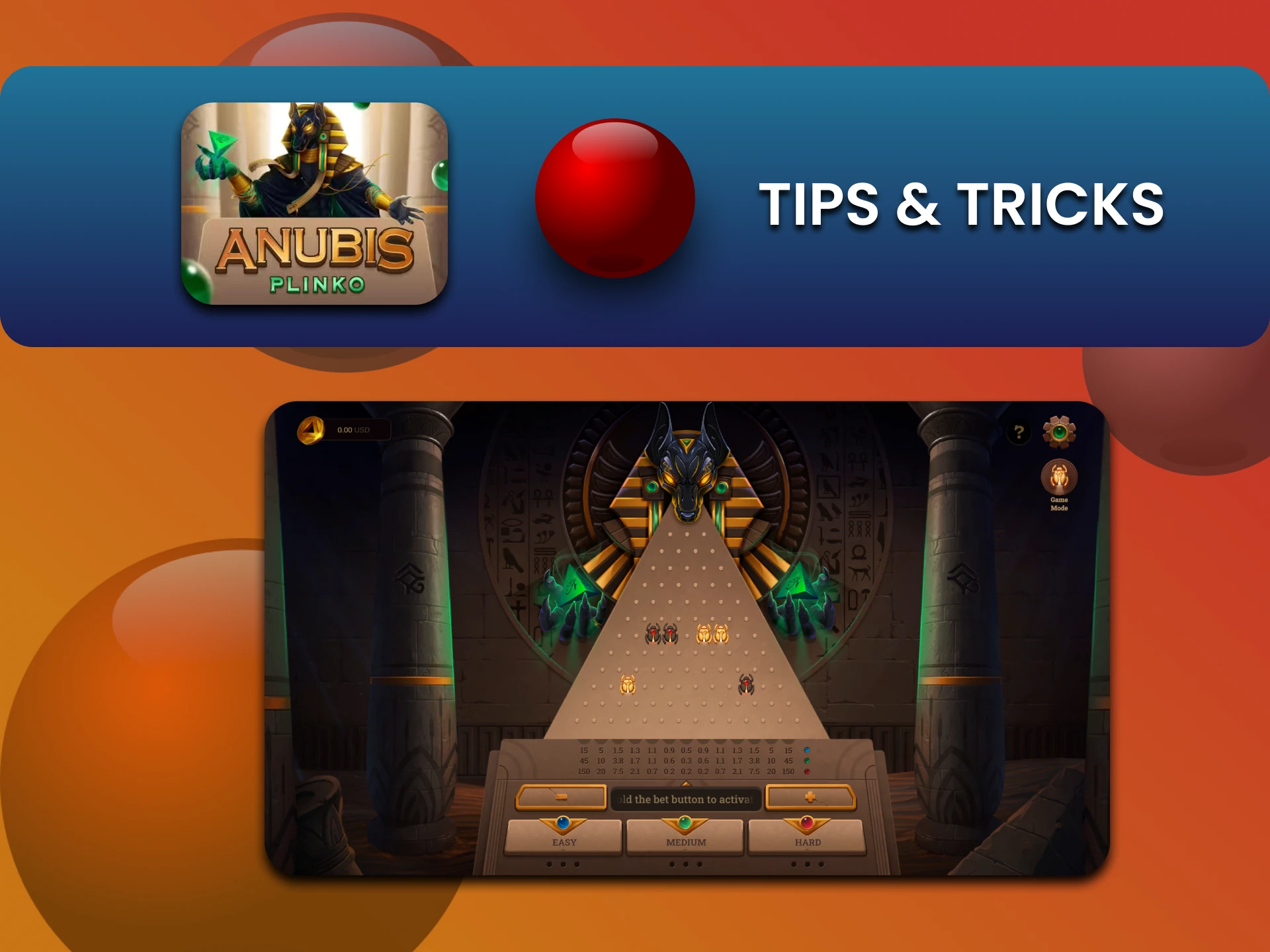 Plinko Anubis में जीतने के लिए तरकीबें।