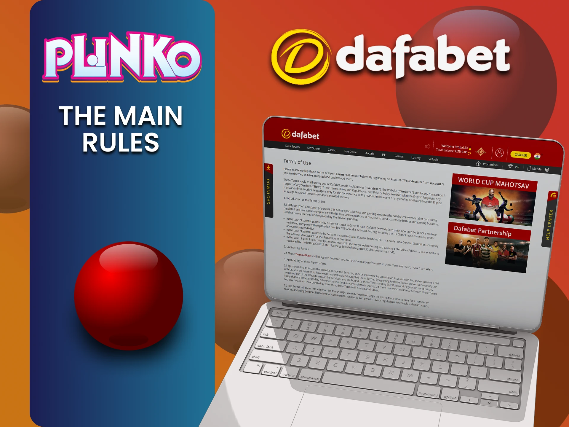 Plinko गेम के लिए Dafabet वेबसाइट के नियम जानें।