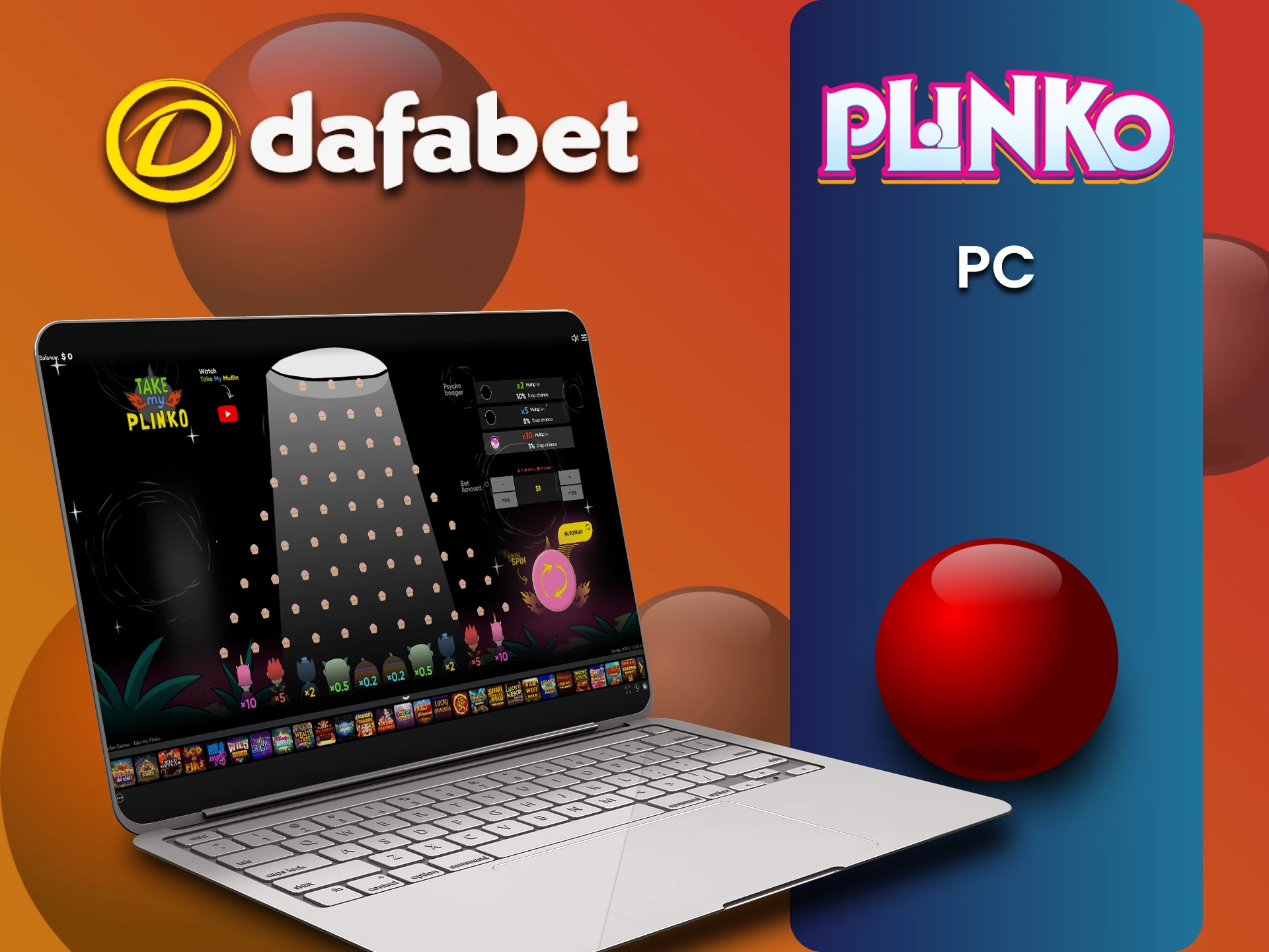 आप Dafabet वेबसाइट पर अपने पीसी से Plinko खेल सकते हैं।