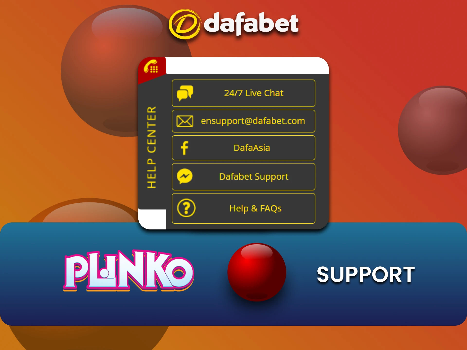 Dafabet वेबसाइट पर Plinko खिलाड़ियों के लिए सहायता उपलब्ध है।