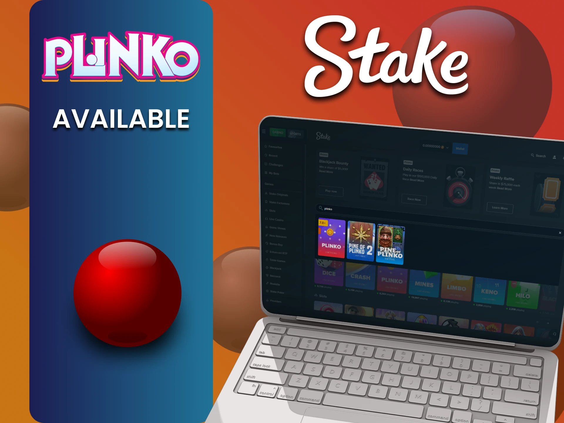 हम Stake पर उपलब्ध Plinko गेम्स की सूची दिखाएंगे।