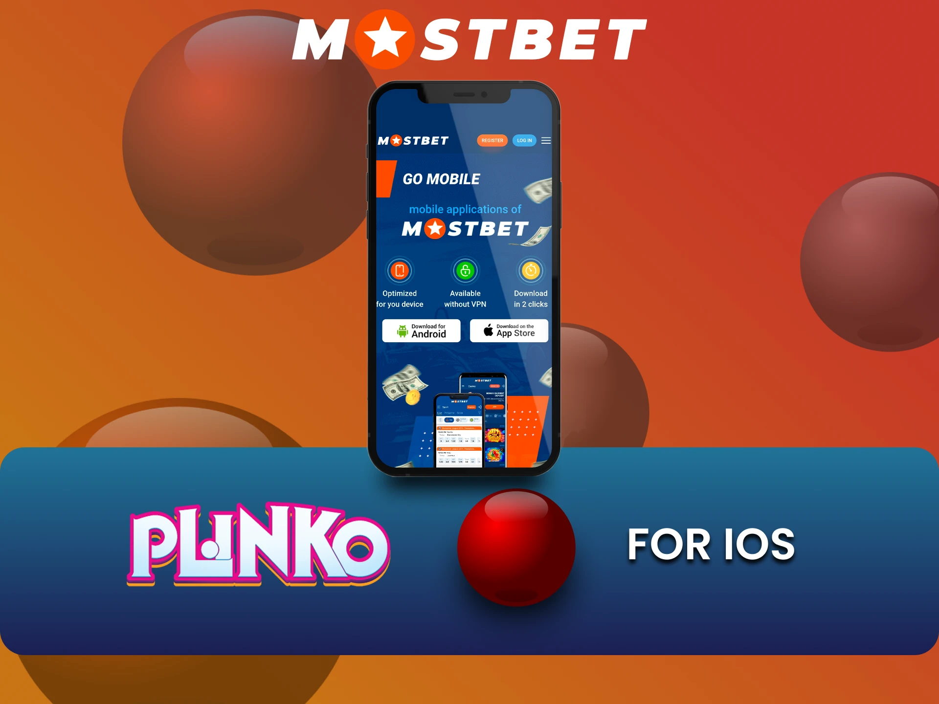 Plinko खेलने के लिए iOS पर Mostbet ऐप डाउनलोड करें।