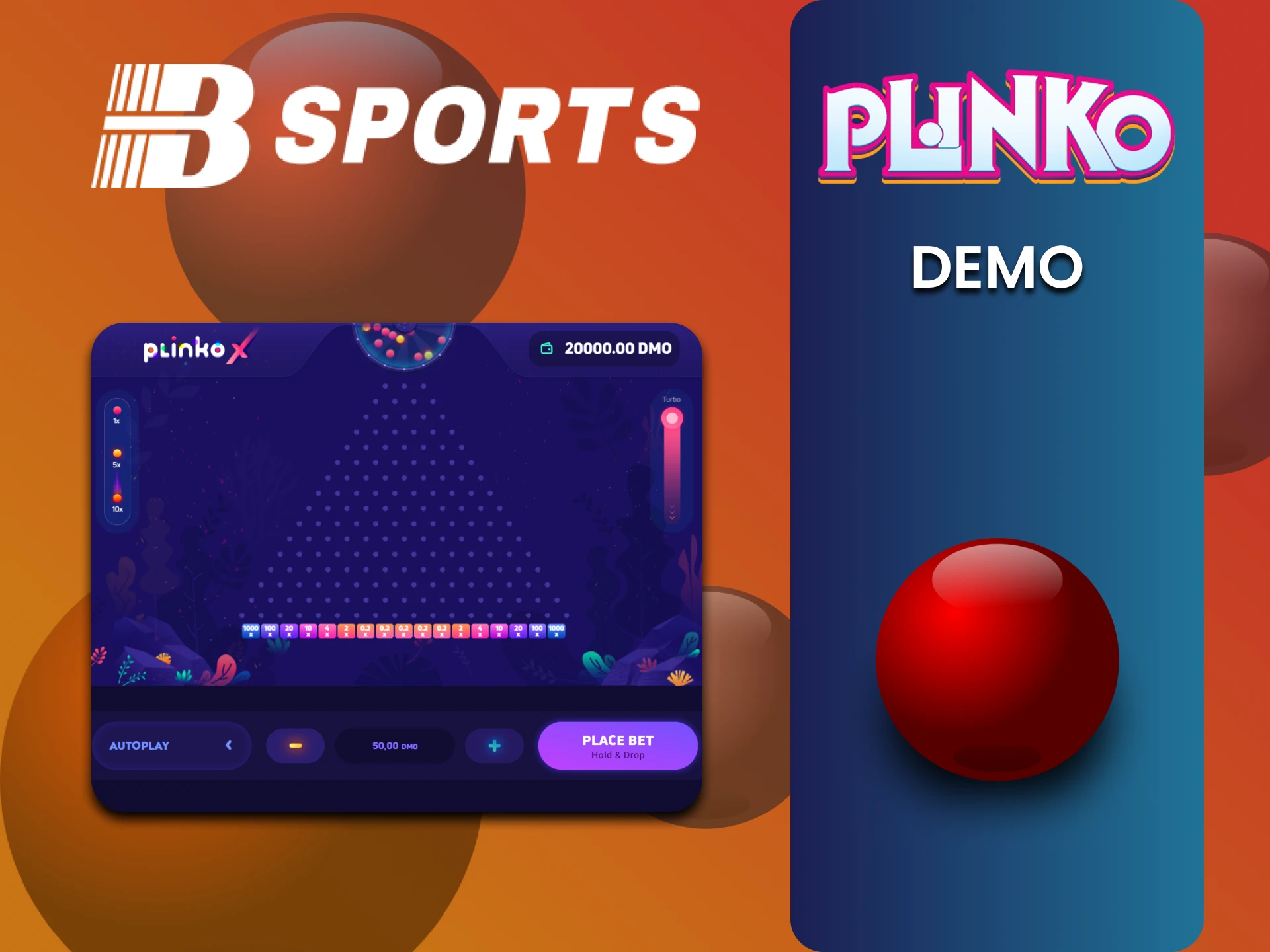 Bsports पर Plinko गेम के डेमो संस्करण के साथ अभ्यास करें।
