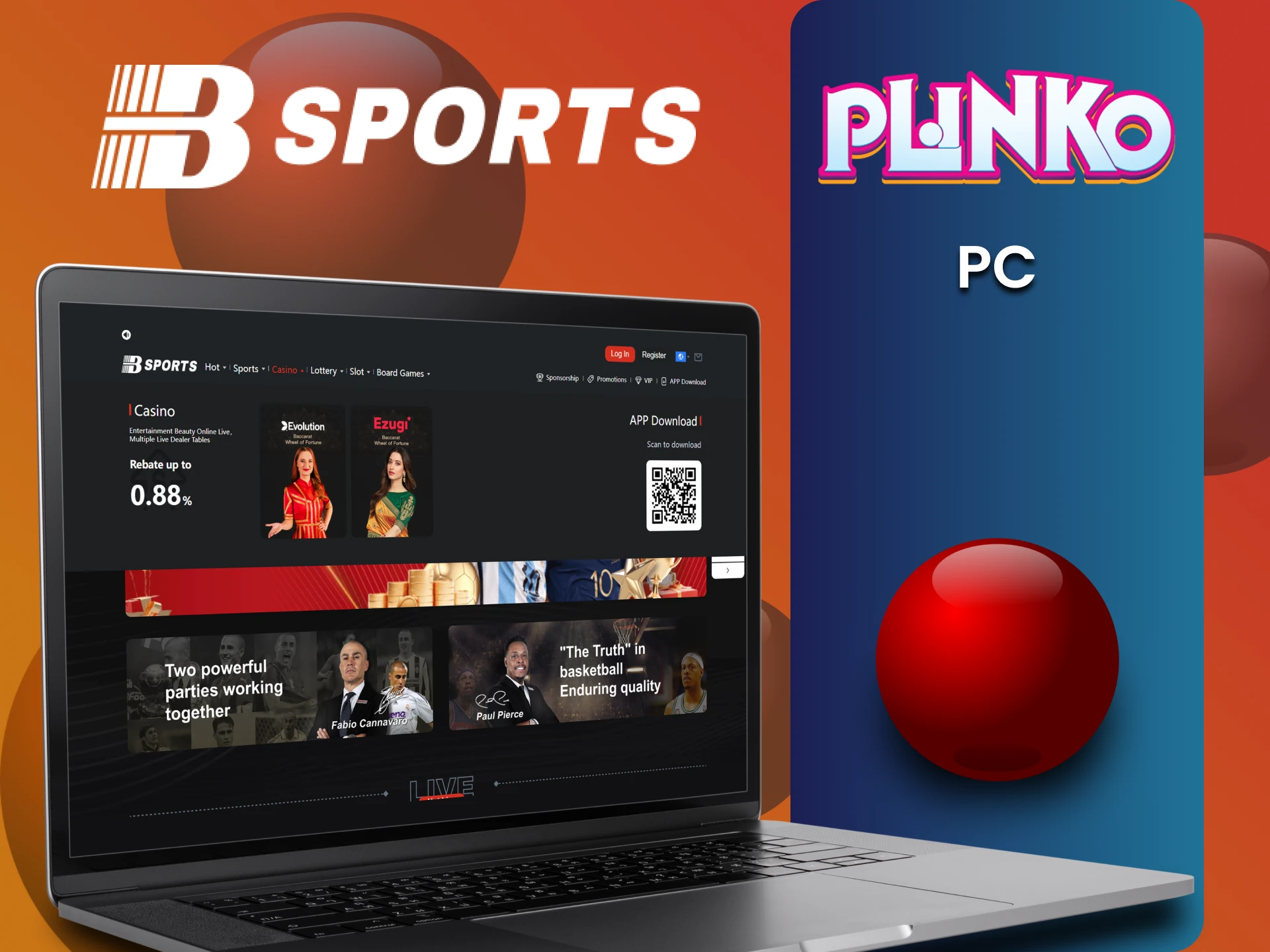 अपने पीसी का उपयोग करके Bsports पर Plinko खेलें।