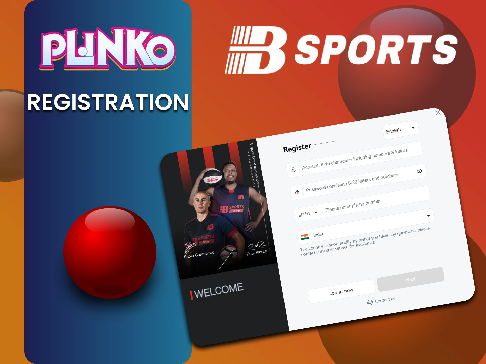 Plinko खेलने के लिए Bsports पर रजिस्टर करें।