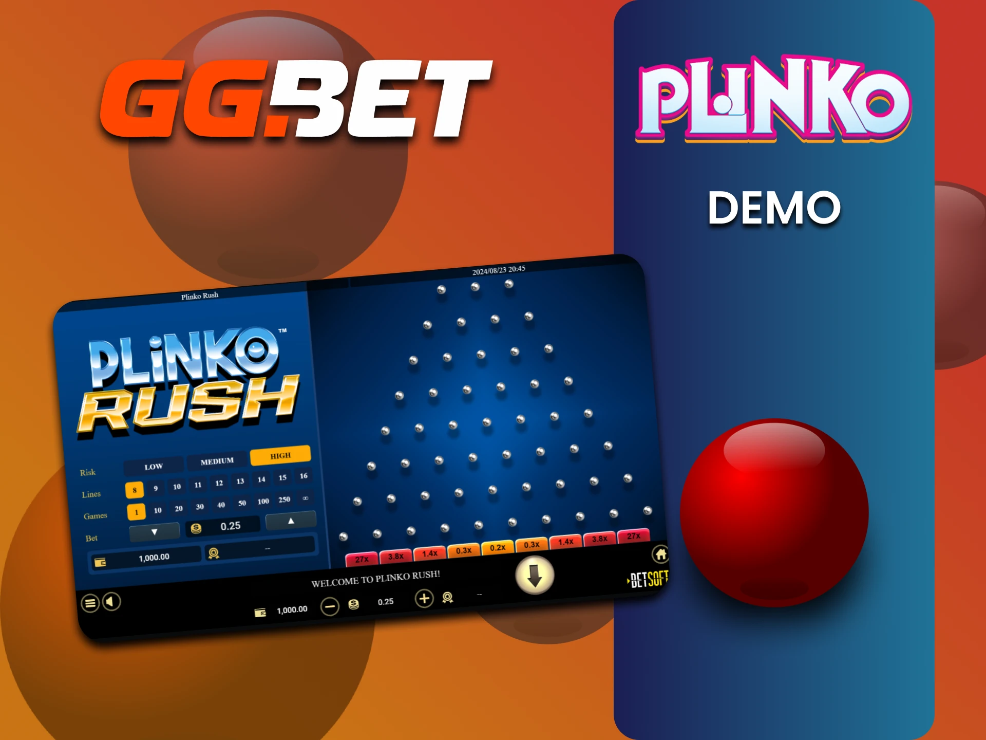 आप GGbet पर Plinko का डेमो संस्करण खेल सकते हैं।