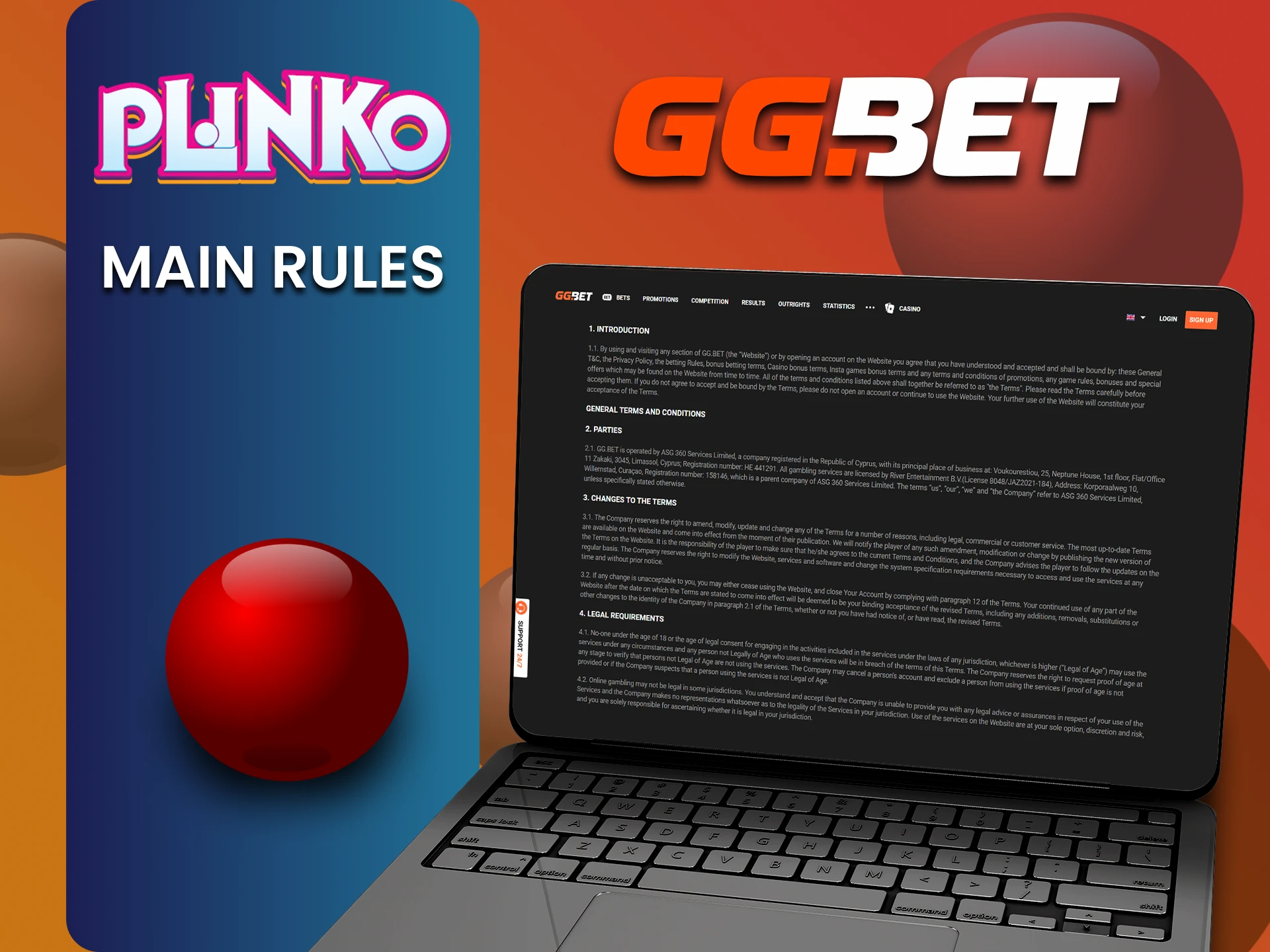 Plinko खेलने के लिए GGbet सेवा के नियमों का अध्ययन करें।
