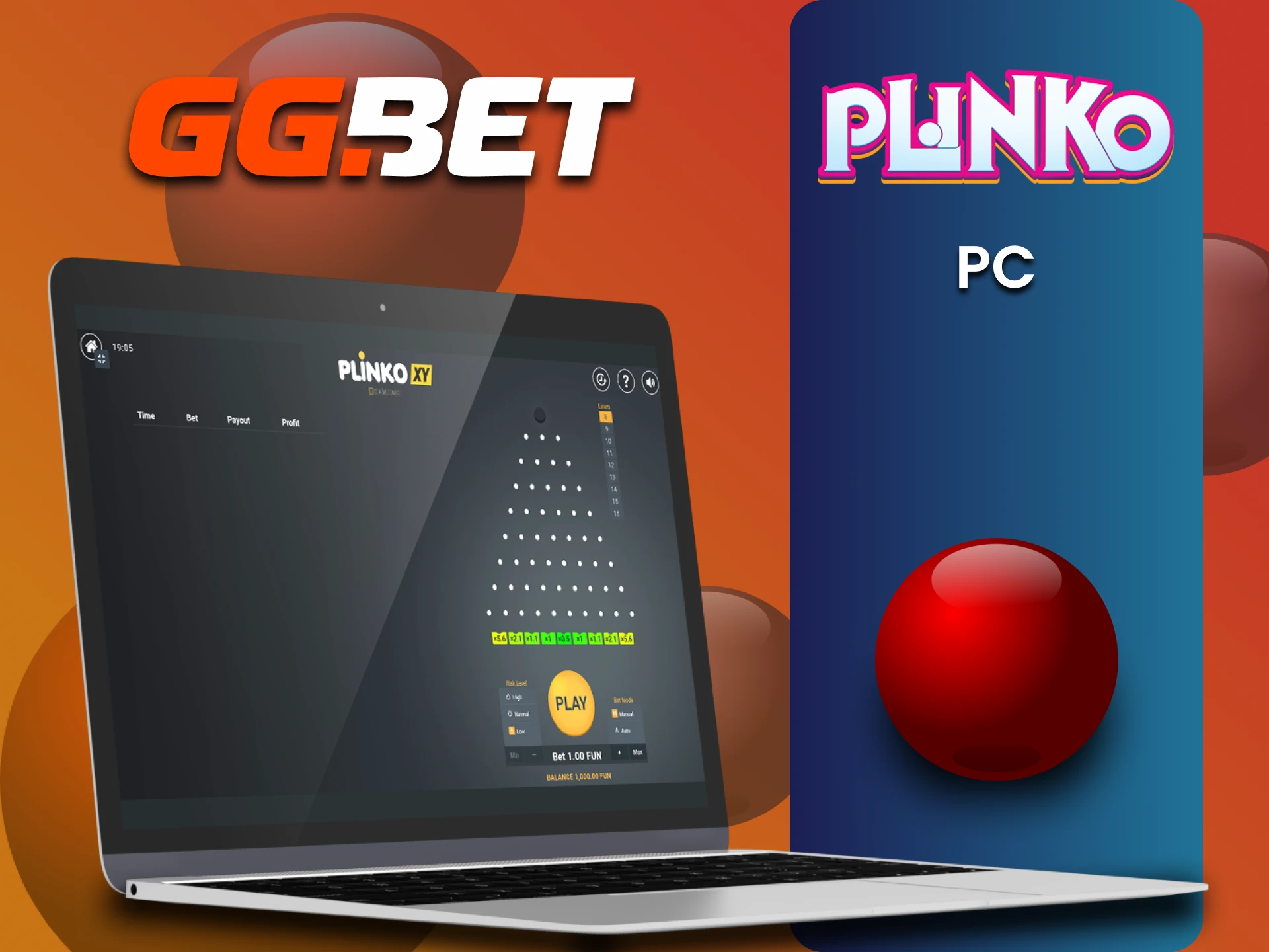 GGbet के पीसी संस्करण में Plinko खेलें।