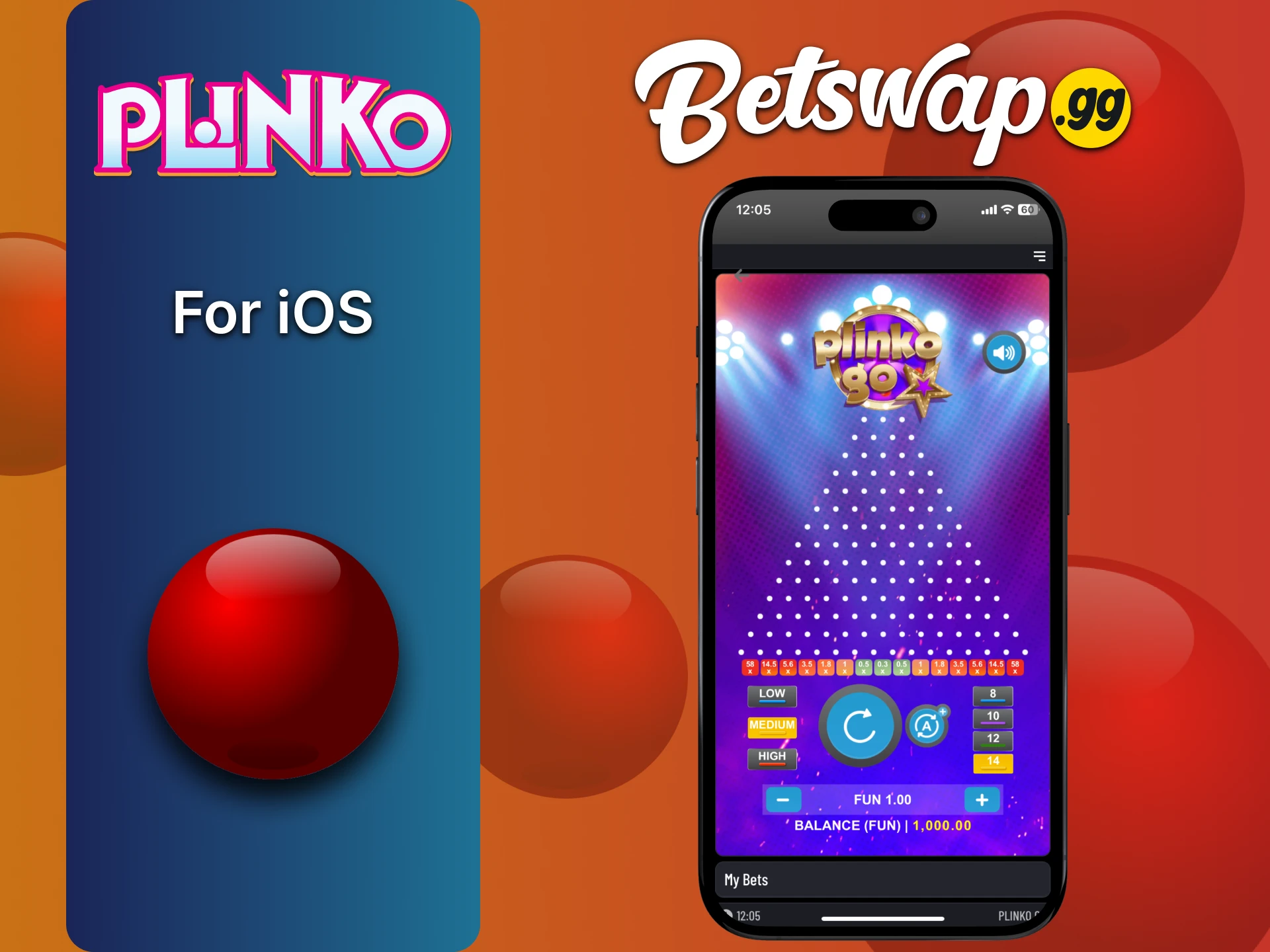 iOS उपयोगकर्ता भी Betswap एक्सेस कर सकते हैं और Plinko खेल सकते हैं।