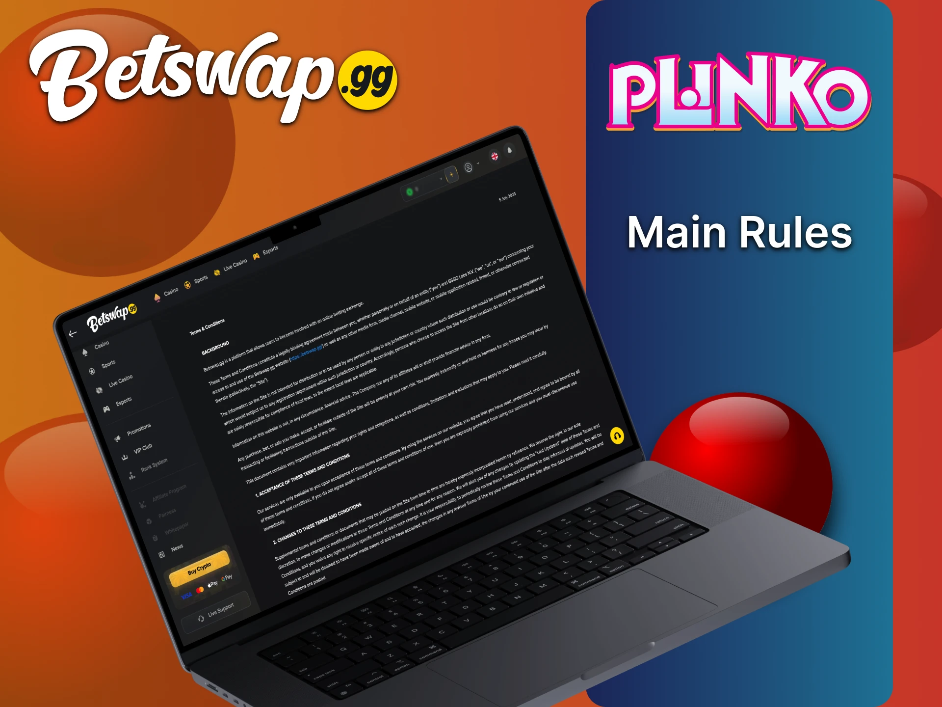 Plinko खेलने से पहले कुछ Betswap नियम जानें।