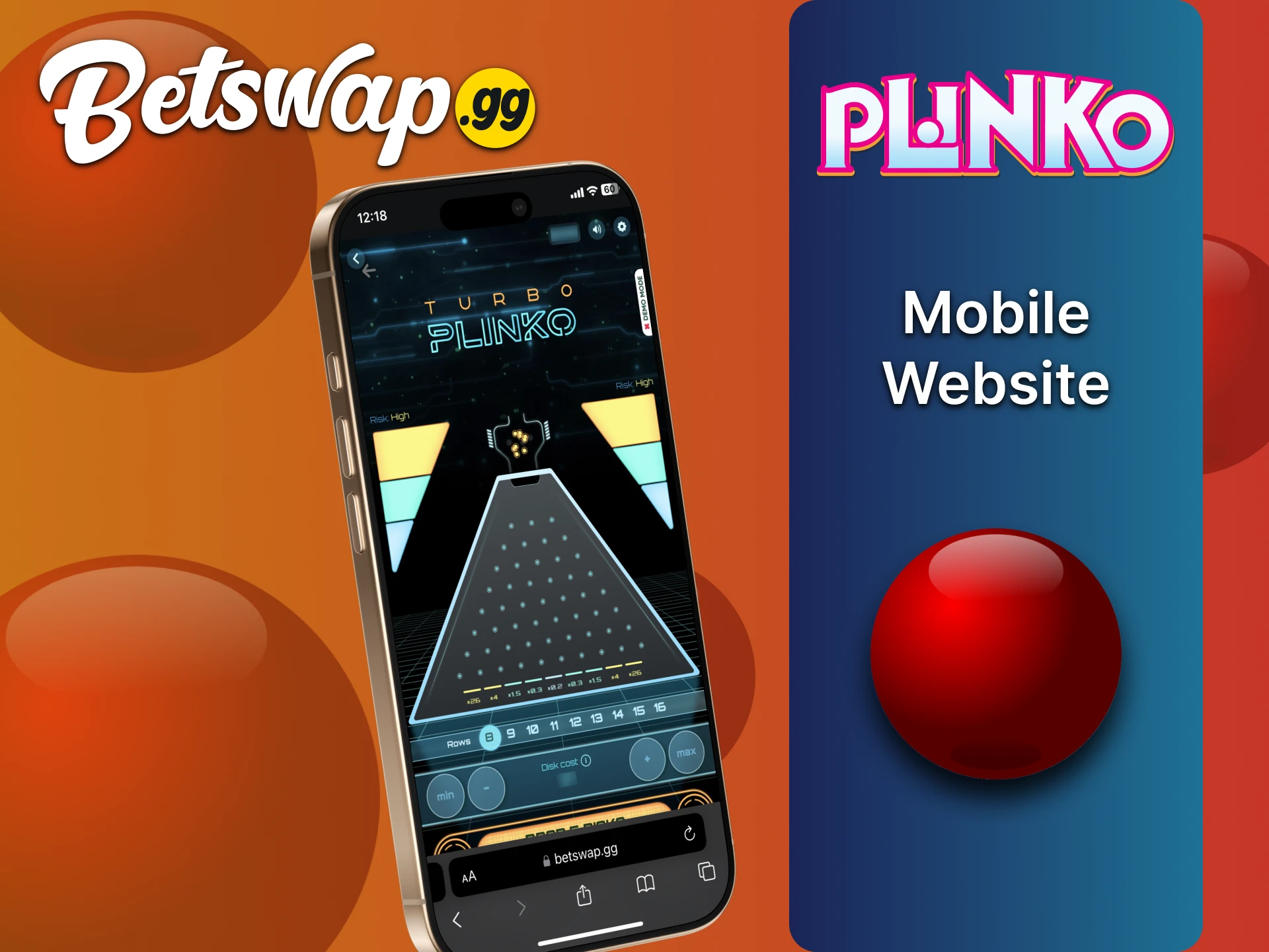 Plinko खेलने के लिए Betswap वेबसाइट का मोबाइल संस्करण उपयोग करें।