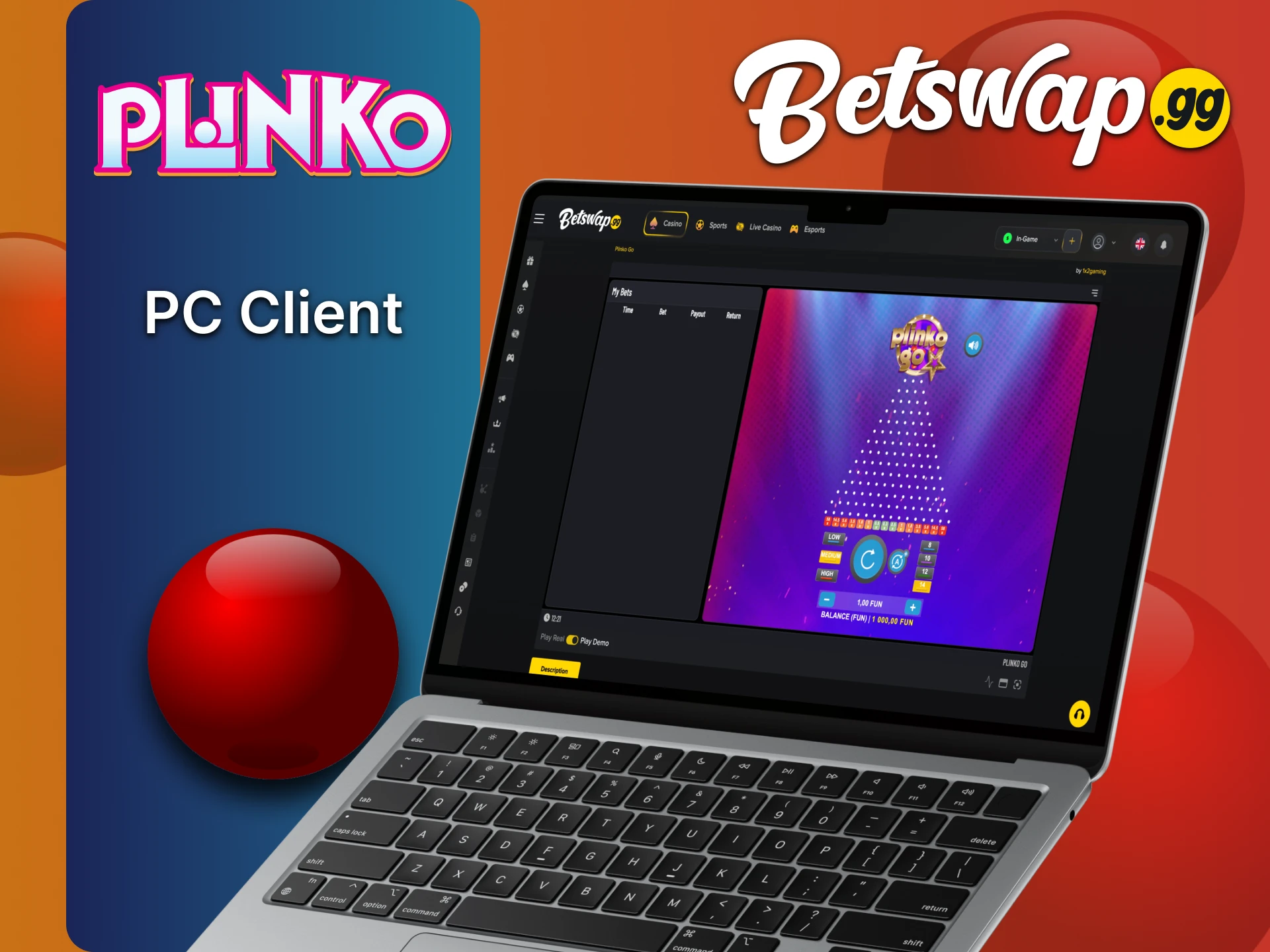 Betswap आपको किसी भी ब्राउज़र से Plinko खेलने की सुविधा देता है।