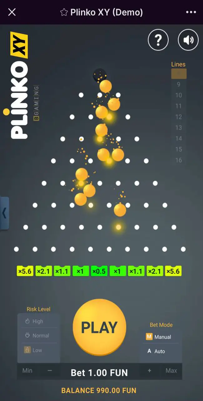 मज़े के लिए खेलें और Batery Casino में एक अविस्मरणीय Plinko अनुभव प्राप्त करें।