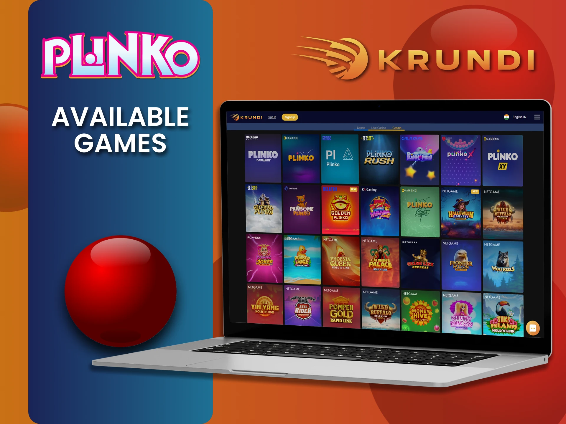 Krundi पर आप Plinko गेम्स खेल सकते हैं।