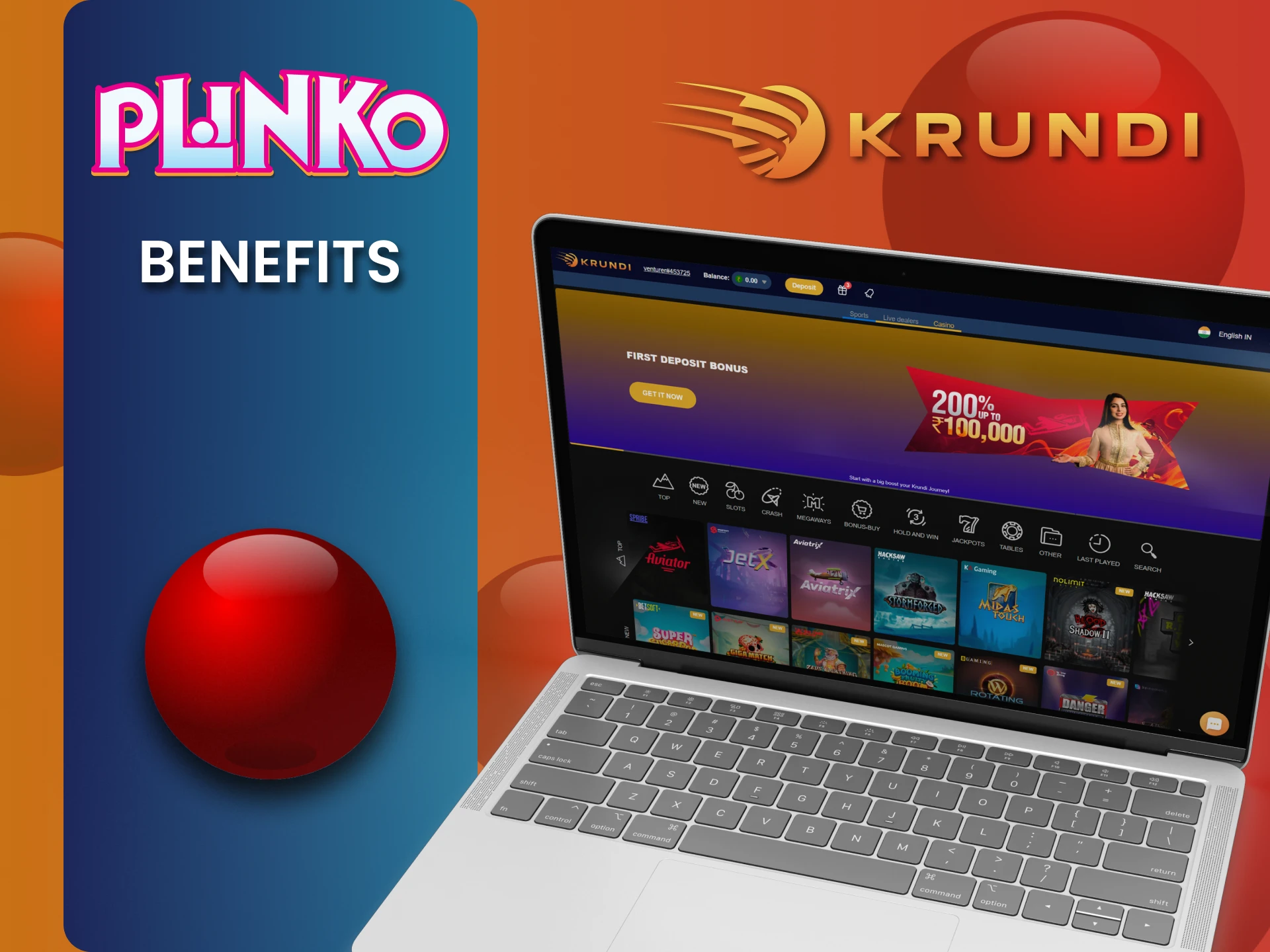 Krundi Plinko खेलने वाले उपयोगकर्ताओं को कई लाभ देता है।